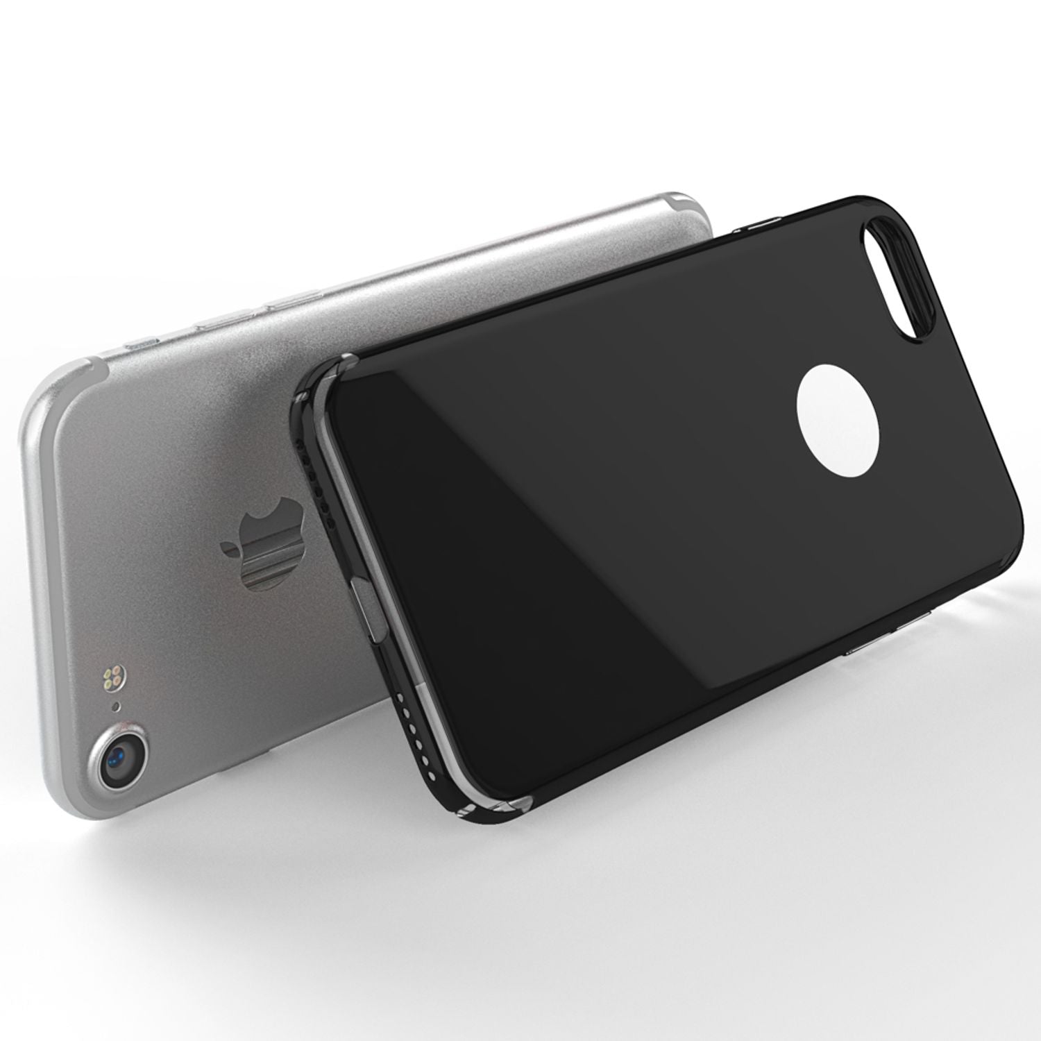 iPhone 7 Spiegel Handy Hülle von NALIA, Ultra Slim Cover Mirror Case Hard Cover Schwarz NALIA