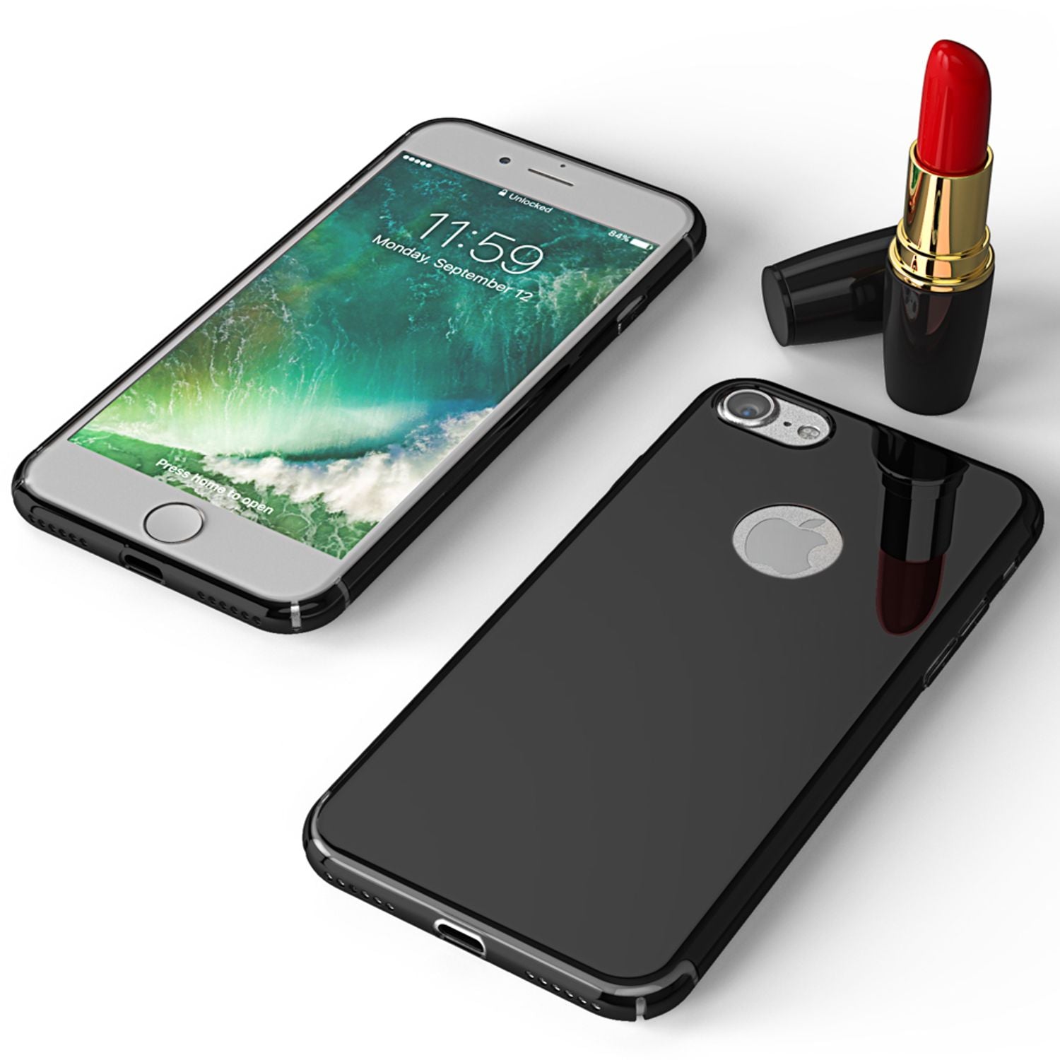 iPhone 7 Spiegel Handy Hülle von NALIA, Ultra Slim Cover Mirror Case Hard Cover Schwarz NALIA