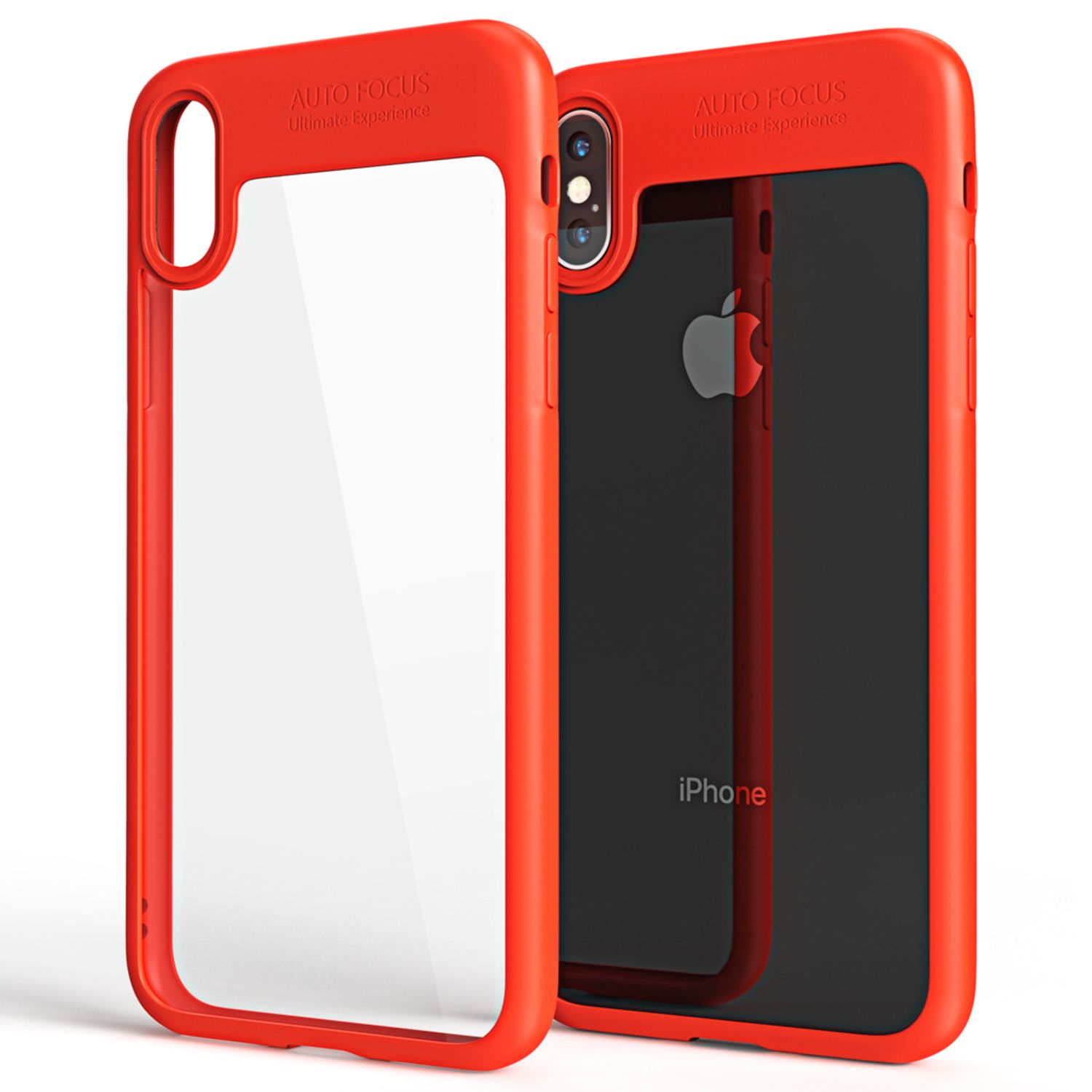NALIA Hülle für iPhone X XS, Slim Hard Case Handy Schutz Back Cover Bumper Etui Rot NALIA
