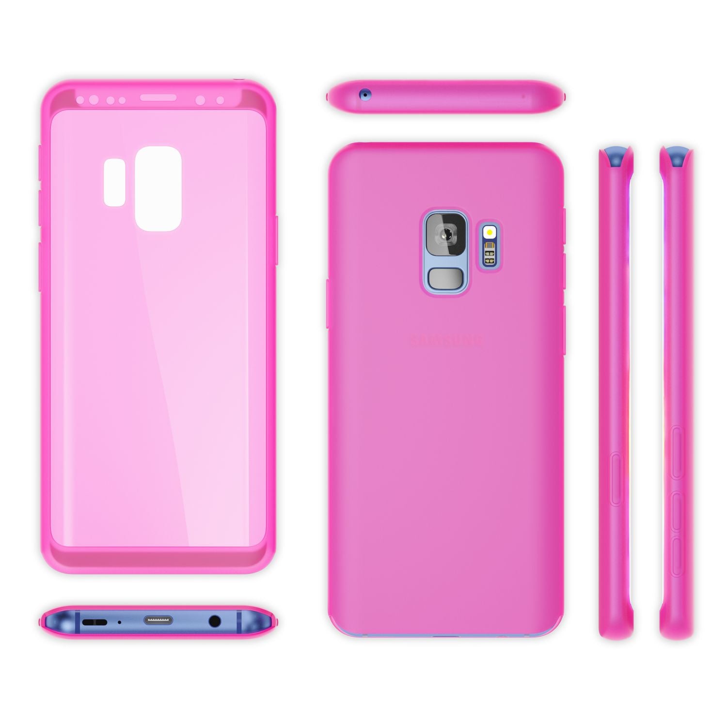 NALIA 360 Grad Handy Hülle für Samsung Galaxy S9, Full Cover Case Silikon Bumper Schwarz NALIA