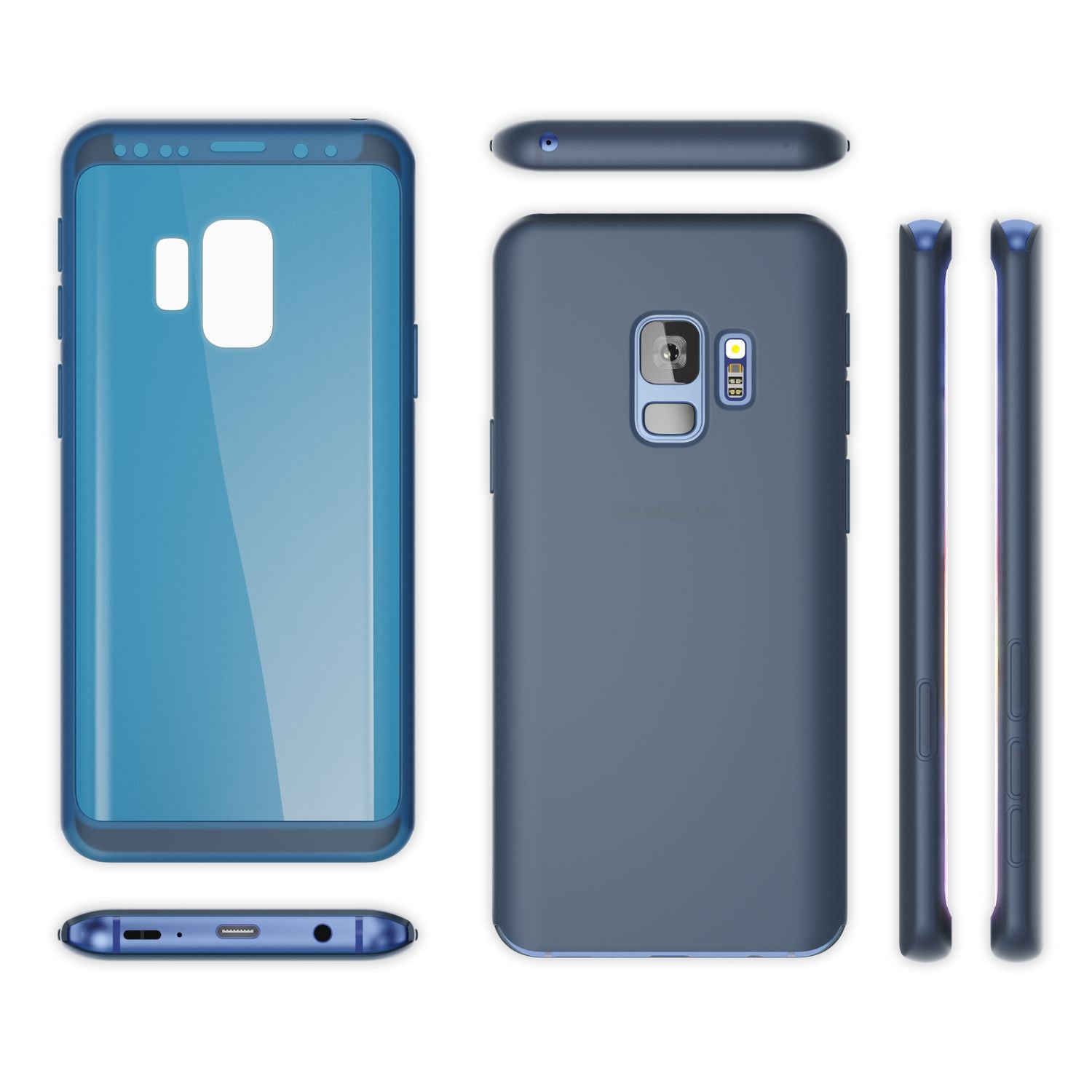 NALIA 360 Grad Handy Hülle für Samsung Galaxy S9, Full Cover Case Silikon Bumper Schwarz NALIA