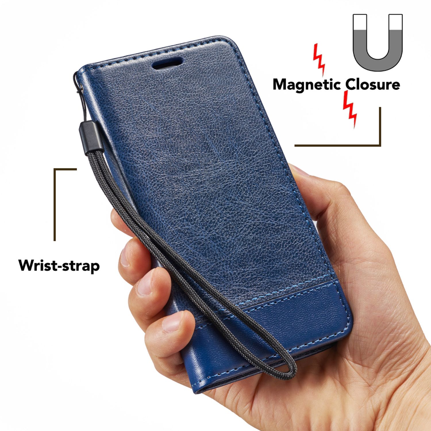 Samsung Galaxy S9 Plus Klapp Hülle von NALIA, Handy Flip Case Kunstleder Cover Blau NALIA