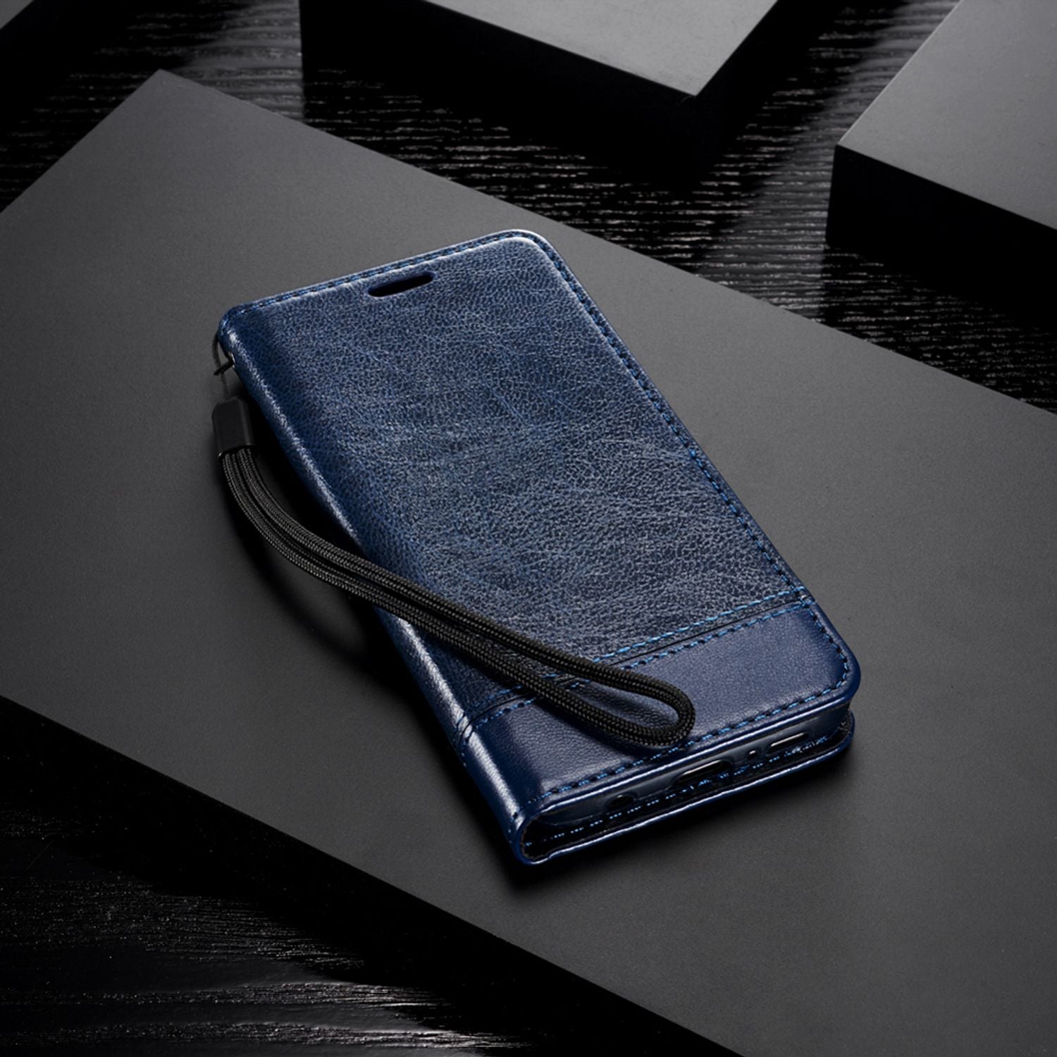 Samsung Galaxy S9 Plus Klapp Hülle von NALIA, Handy Flip Case Kunstleder Cover Blau NALIA