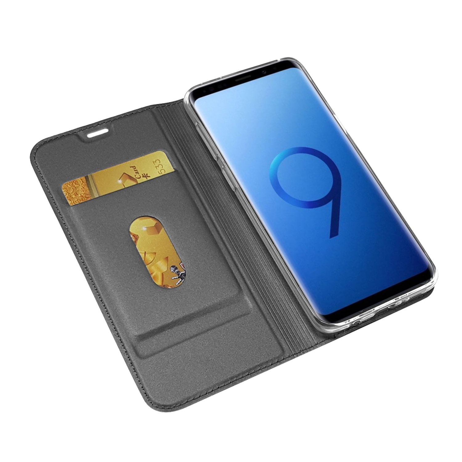 Samsung Galaxy S9 Hülle Klapphülle von NALIA, Slim Kickstand Handyhülle Flip-Case Cover Rose Gold NALIA