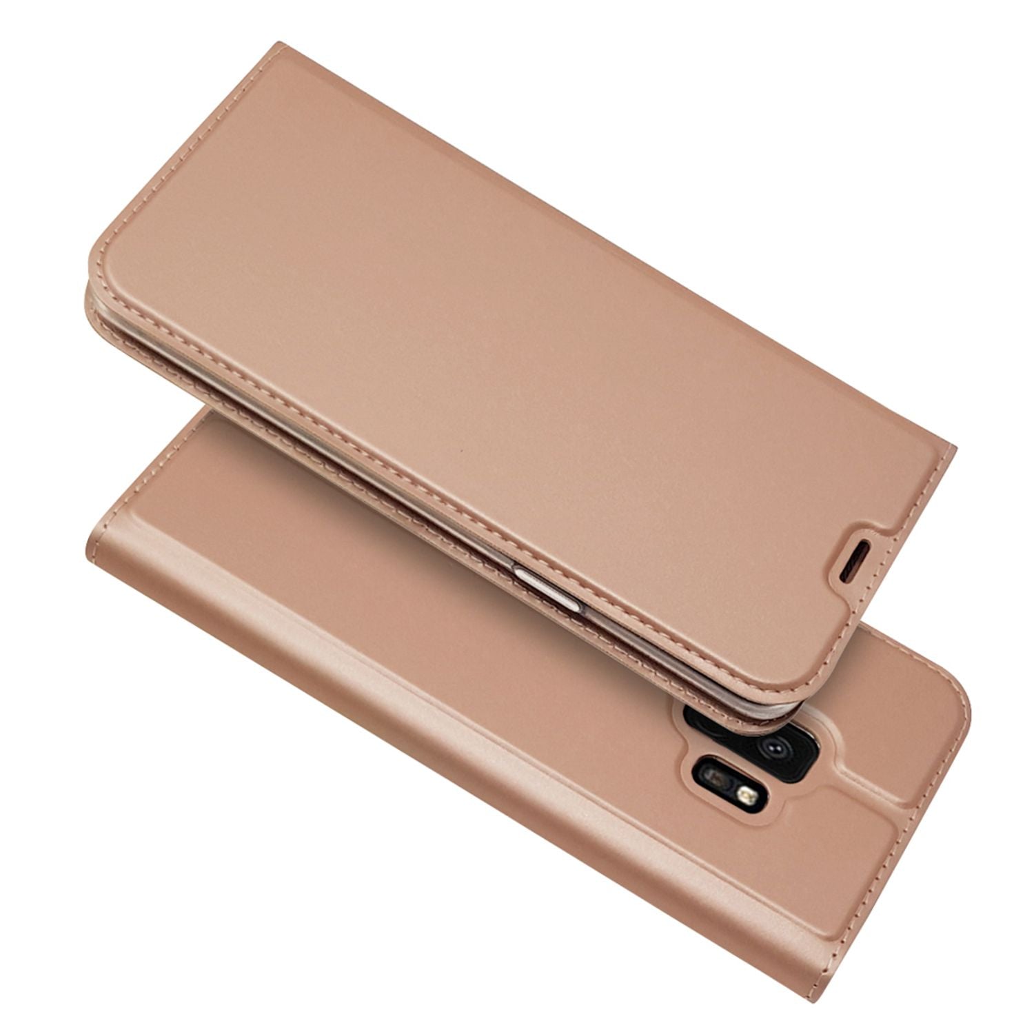 Samsung Galaxy S9 Hülle Klapphülle von NALIA, Slim Kickstand Handyhülle Flip-Case Cover Rose Gold NALIA