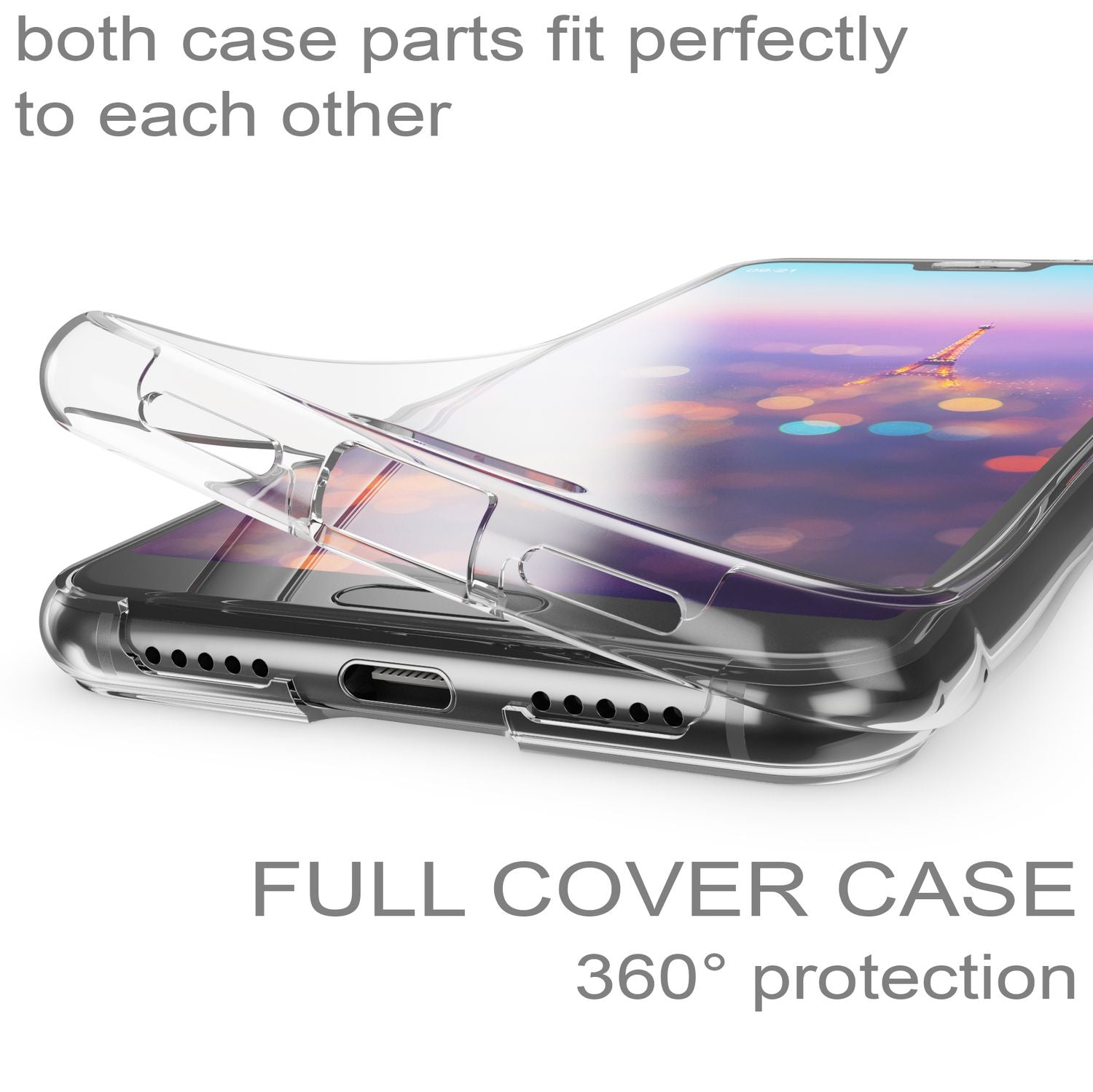 Huawei P20 360 Grad Handy Hülle von NALIA, Full Cover Rundum Bumper Etui Case NALIA
