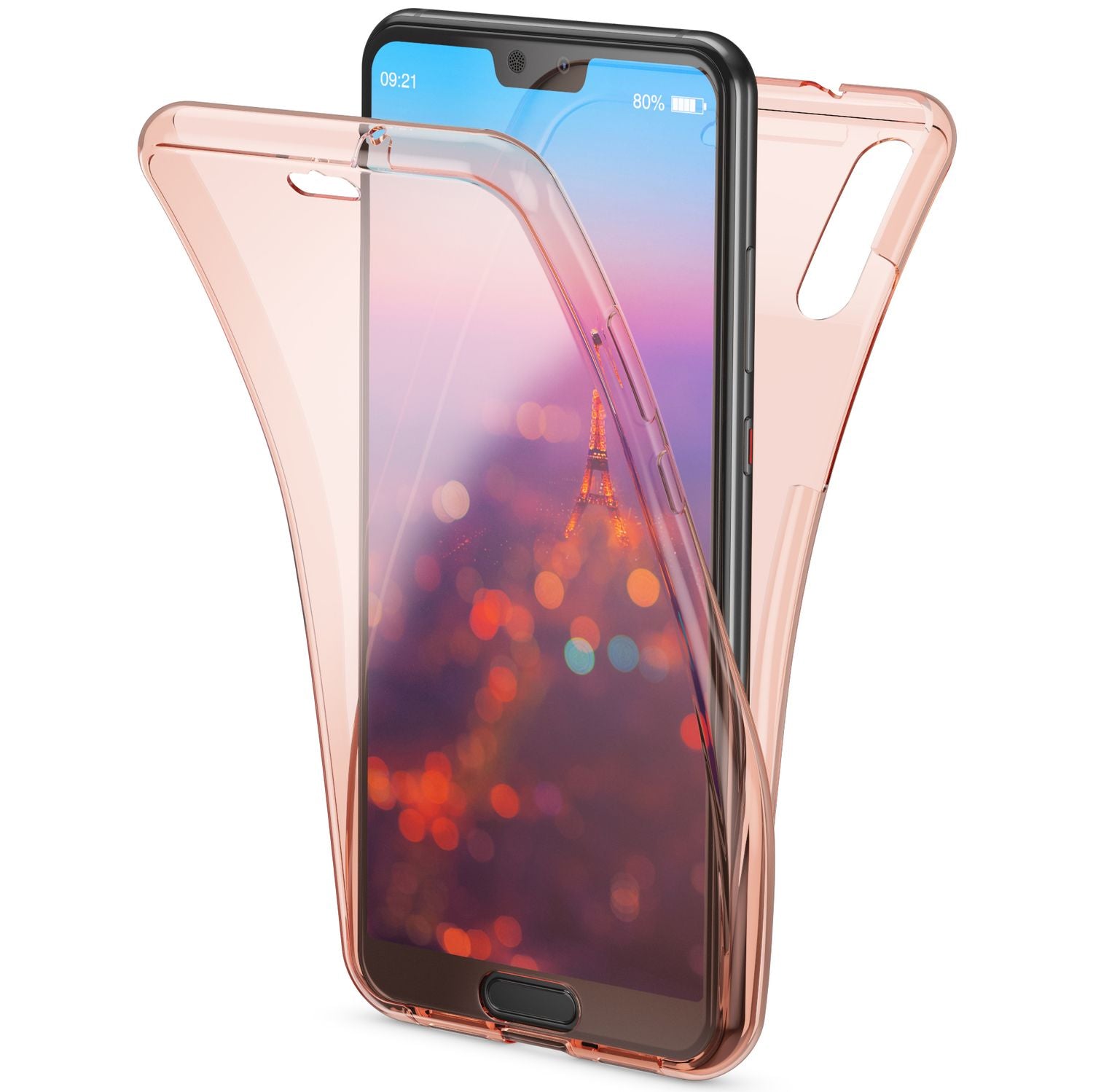 Huawei P20 360 Grad Handy Hülle von NALIA, Full Cover Rundum Bumper Etui Case Rose Gold NALIA
