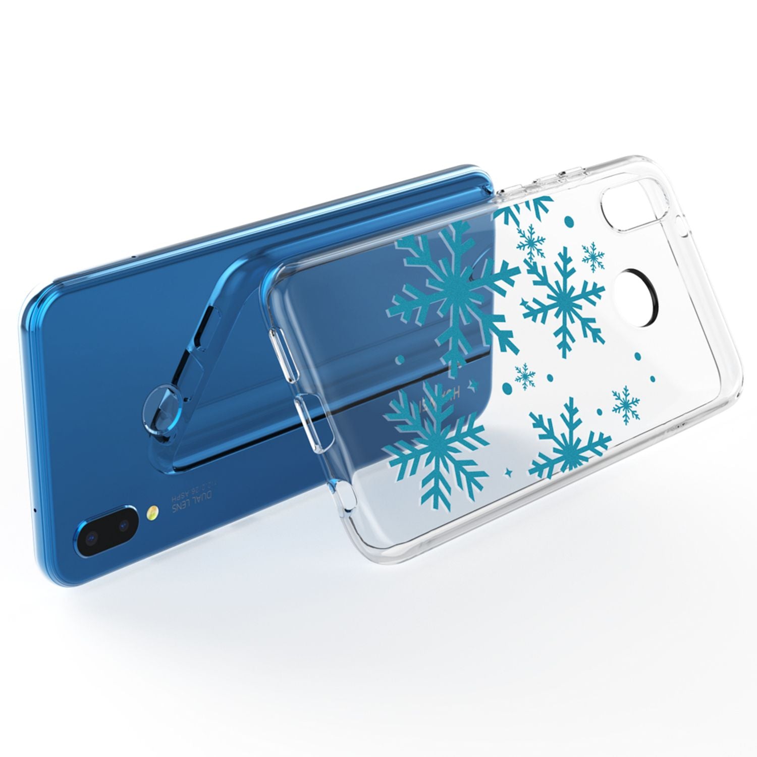 Huawei P20 Lite Hülle Handyhülle von NALIA, Slim Silikon Cover Schutzhülle Snowflakes NALIA