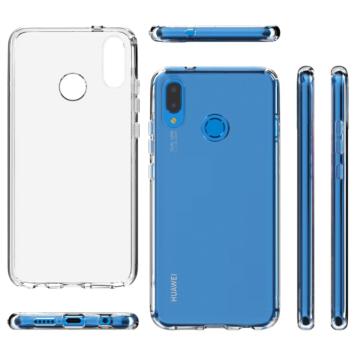 Huawei P20 Lite Hülle Handyhülle von NALIA, Slim Silikon Cover Schutzhülle Snowflakes NALIA