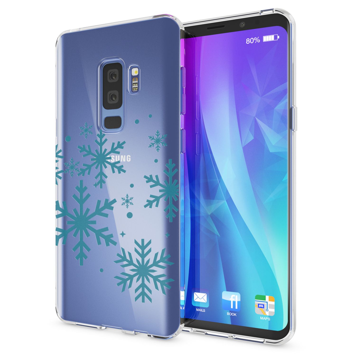 Samsung Galaxy S9 Plus Handy Hülle von NALIA, Slim Silikon Case Schutz Cover Snowflakes NALIA