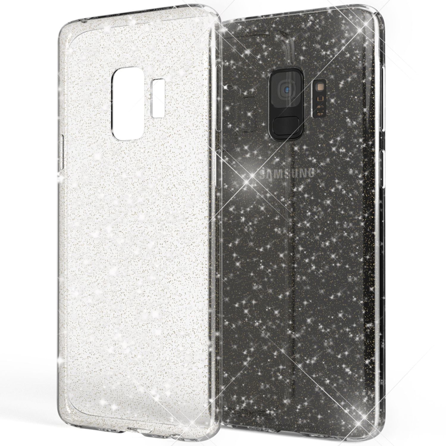 NALIA Glitter Handy Hülle für Samsung Galaxy S9, Glitzer Silikon Case Cover