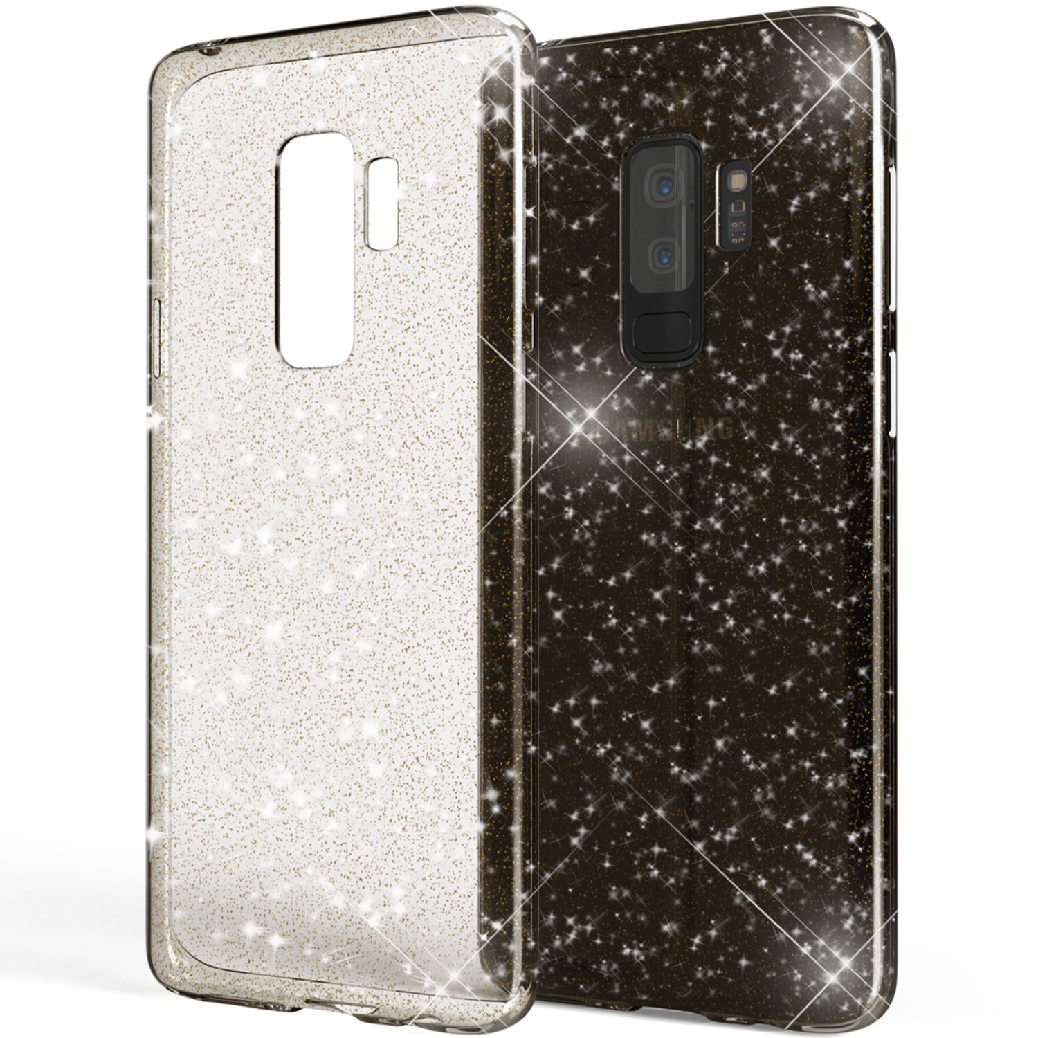 NALIA Glitter Handy Hülle für Samsung Galaxy S9 Plus Glitzer Cover Silikon Case Transparent NALIA Transparente Hülle