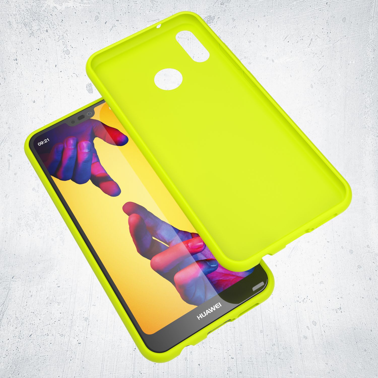 NALIA Hülle Handyhülle für Huawei P20 Lite, Ultra-Slim TPU Silikon Neon Case Gelb NALIA Protective Hülle