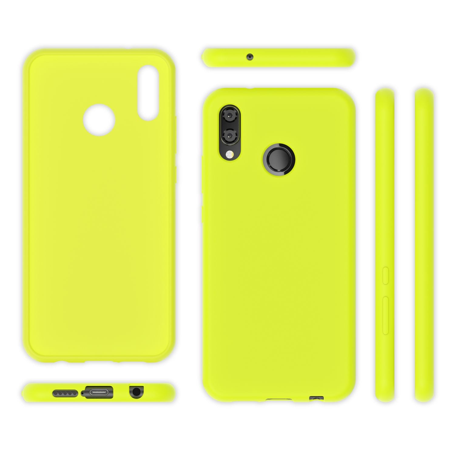NALIA Hülle Handyhülle für Huawei P20 Lite, Ultra-Slim TPU Silikon Neon Case Gelb NALIA Protective Hülle