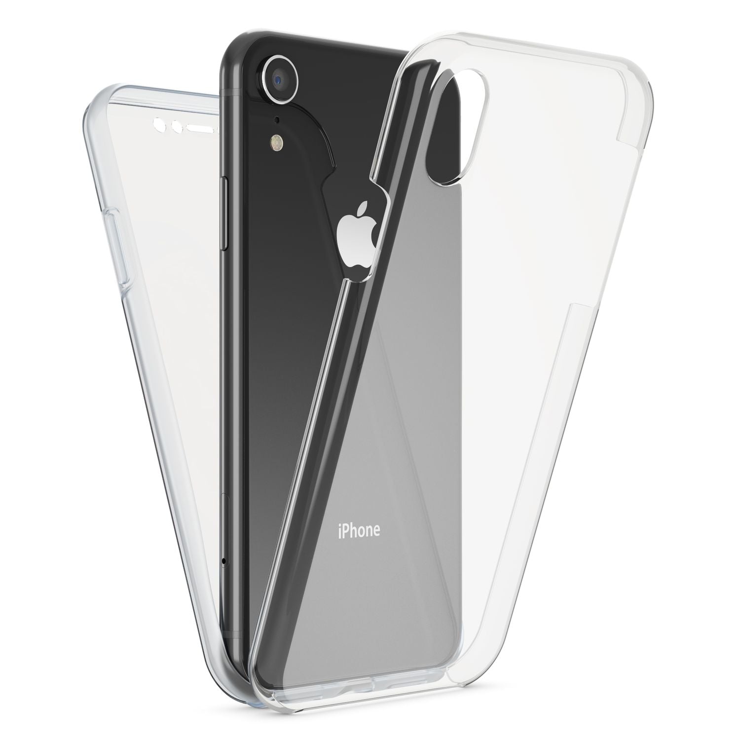 NALIA 360 Grad Handy Hülle für Apple iPhone XR, Full Cover Case Rundum Bumper Transparent NALIA Transparente Hülle