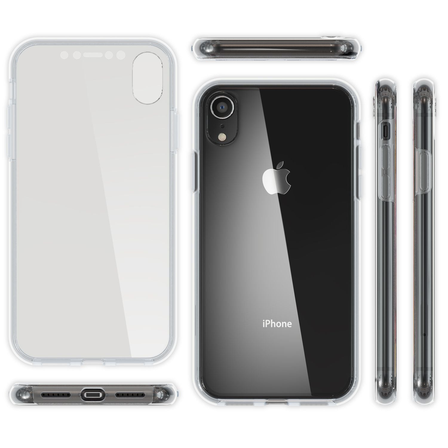 NALIA 360 Grad Handy Hülle für Apple iPhone XR, Full Cover Case Rundum Bumper Transparent NALIA Transparente Hülle