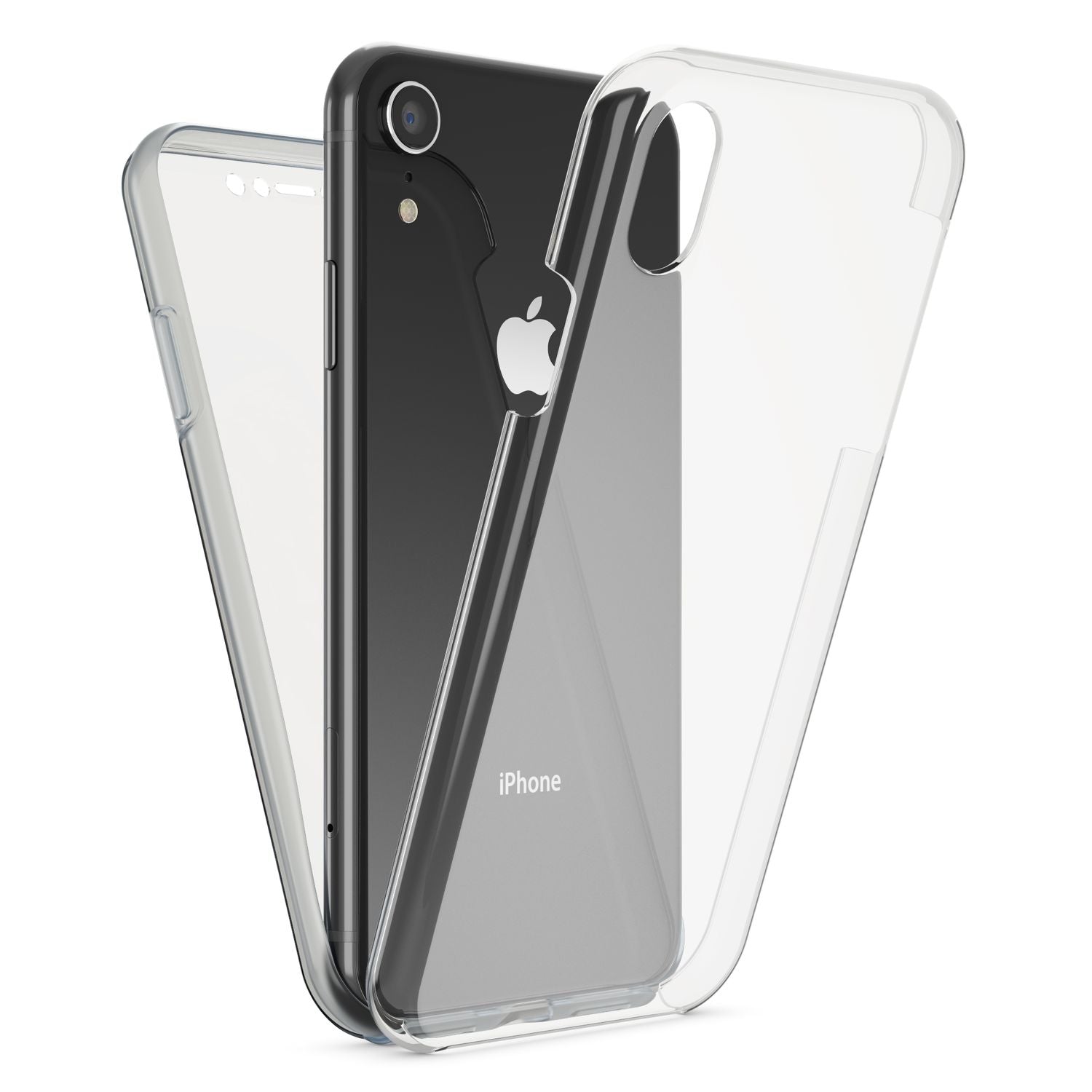 NALIA 360 Grad Handy Hülle für Apple iPhone XR, Full Cover Case Rundum Bumper Transparent NALIA Transparente Hülle