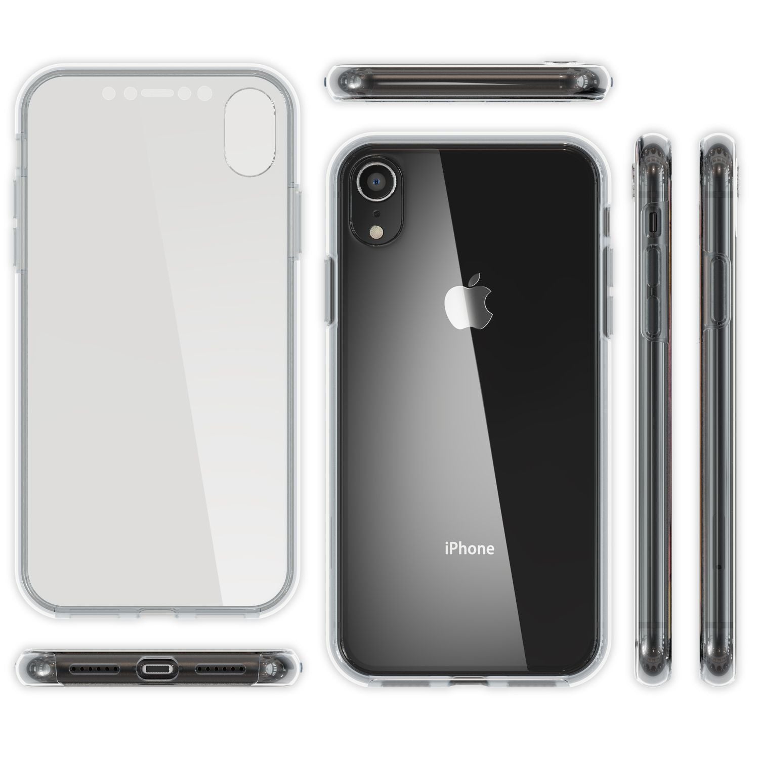 NALIA 360 Grad Handy Hülle für Apple iPhone XR, Full Cover Case Rundum Bumper Transparent NALIA Transparente Hülle