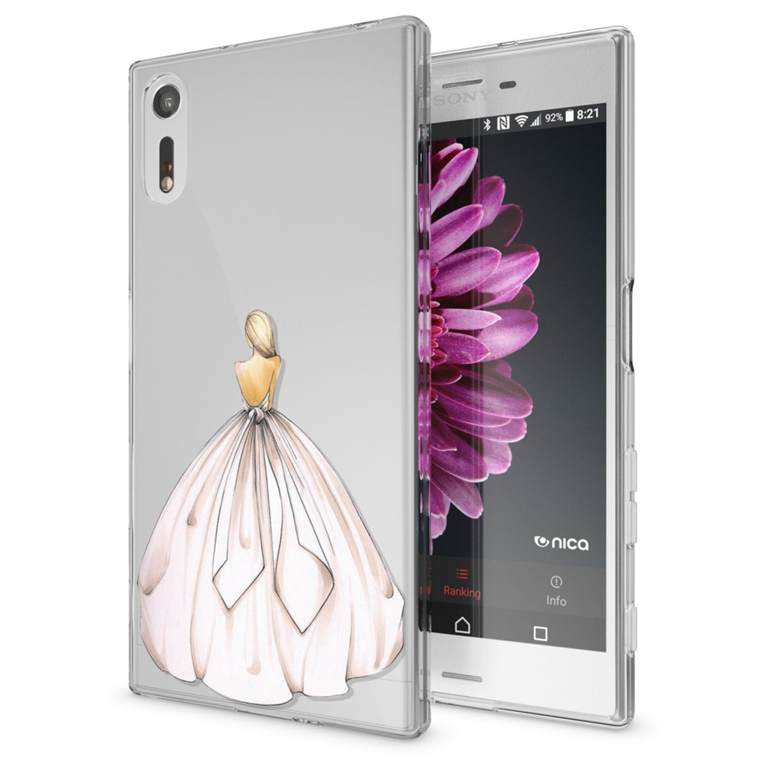 Sony Xperia XZ Handy Hülle von NALIA, Silikon TPU Motiv Case Cover Bumper Dünn Princess Pink NALIA