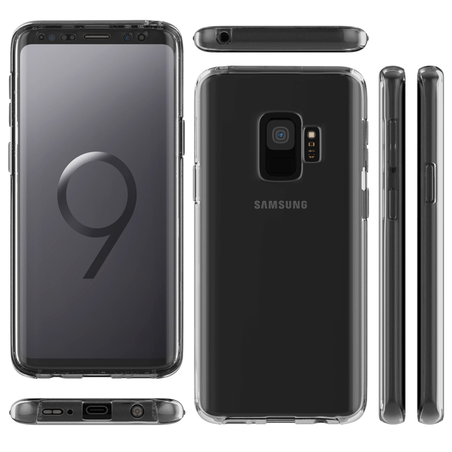 NALIA 360 Grad Handy Hülle für Samsung Galaxy S9, Full Cover Case Bumper Etui Transparent NALIA Transparente Hülle