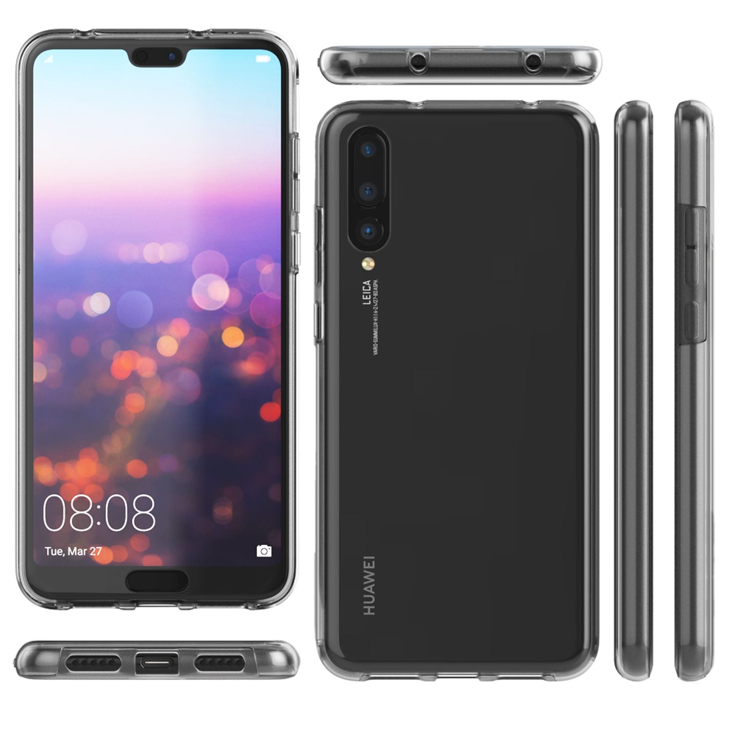 NALIA 360 Grad Handy Hülle für Huawei P20 Pro, Full Cover Case Displayschutz Transparent NALIA Transparente Hülle