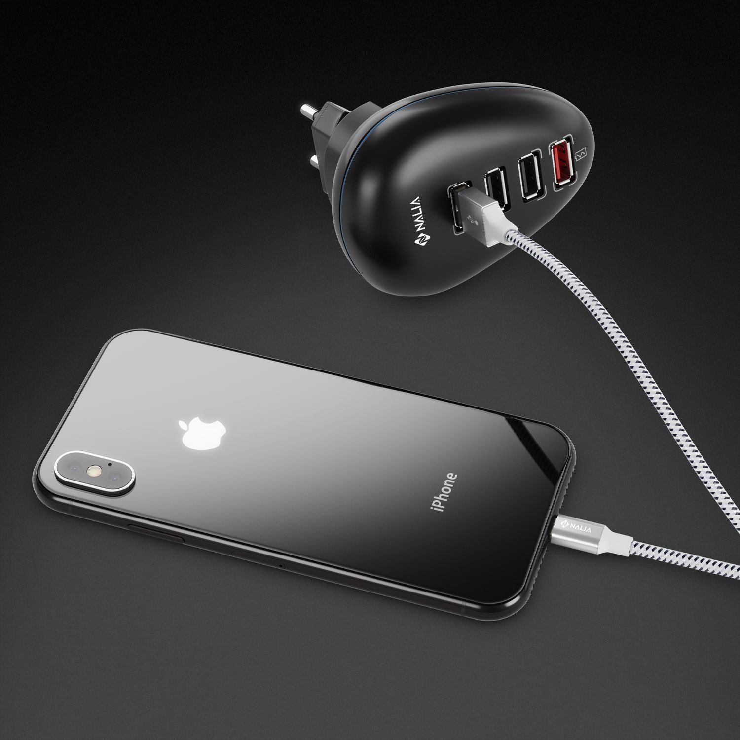 NALIA 2m USB Sync Daten Kabel für iPhone iPad iPod, Ladekabel Nylon Phone Cable