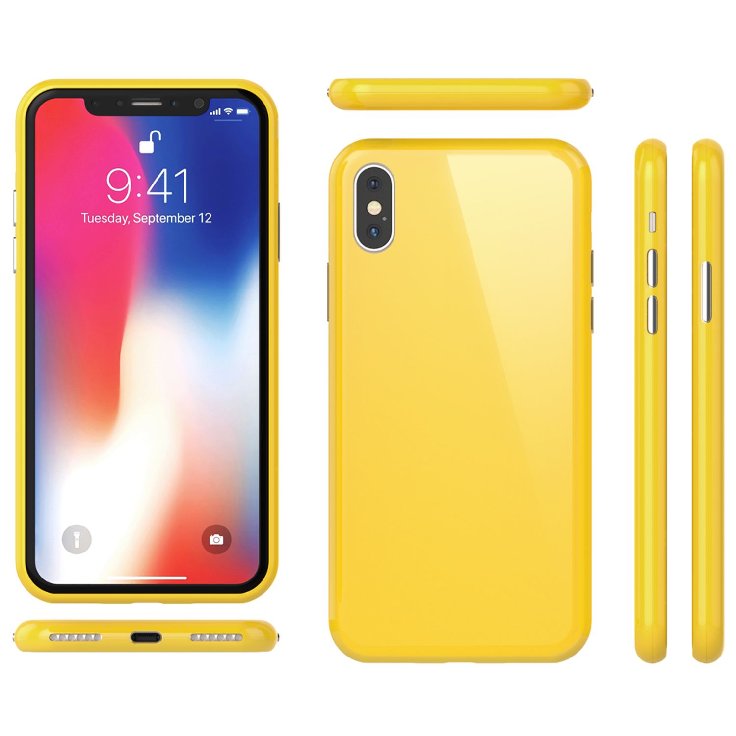 NALIA 360° Magnet Hülle für iPhone XS Max, Slim Hard Case mit Display Schutz Gelb NALIA