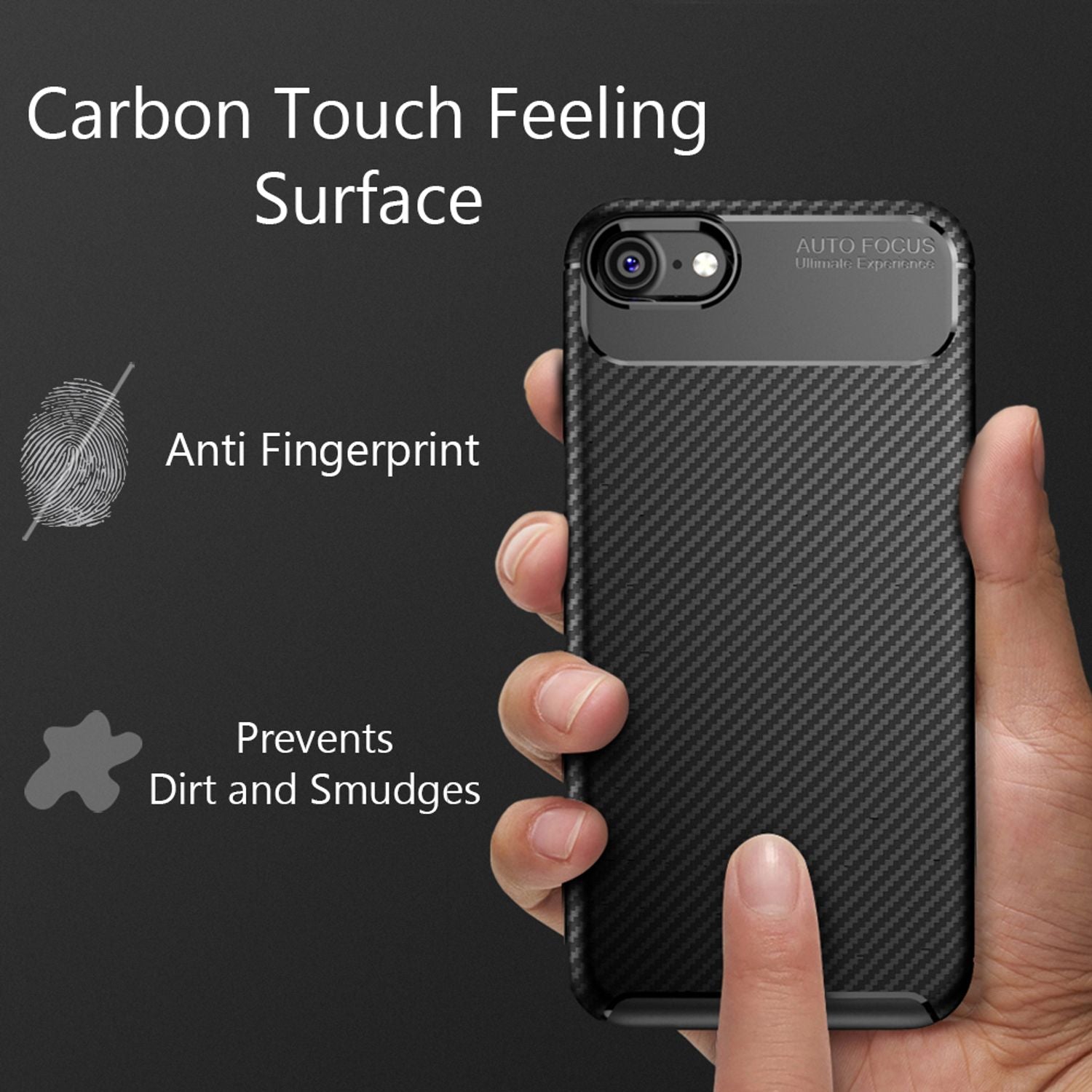 NALIA Handy Hülle für iPhone SE 2022 / SE 2020 / 8 / 7, Carbon Case Silikon Cover Schutz Default Title NALIA Protective Hülle