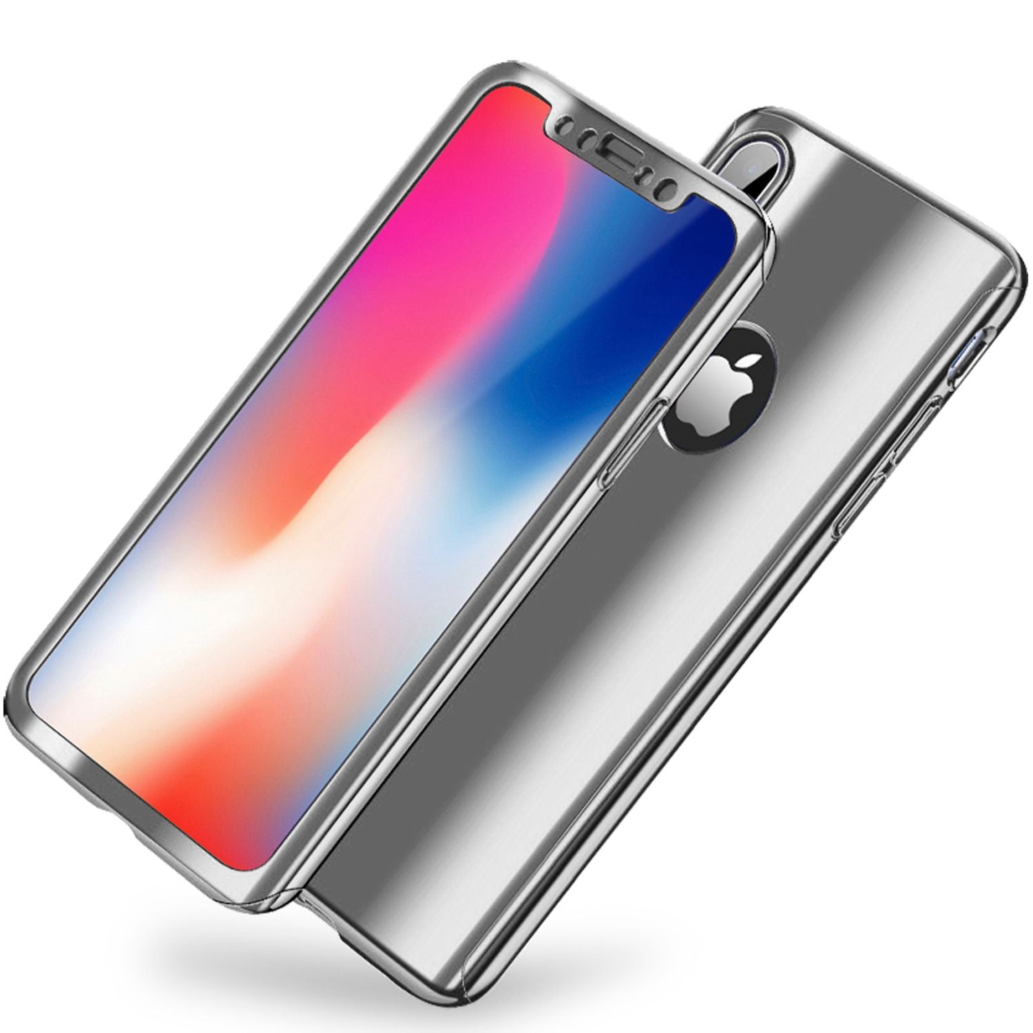 NALIA 360 Grad Handy Hülle für Apple iPhone XS Max, Full Cover & Schutzglas Case Schwarz NALIA