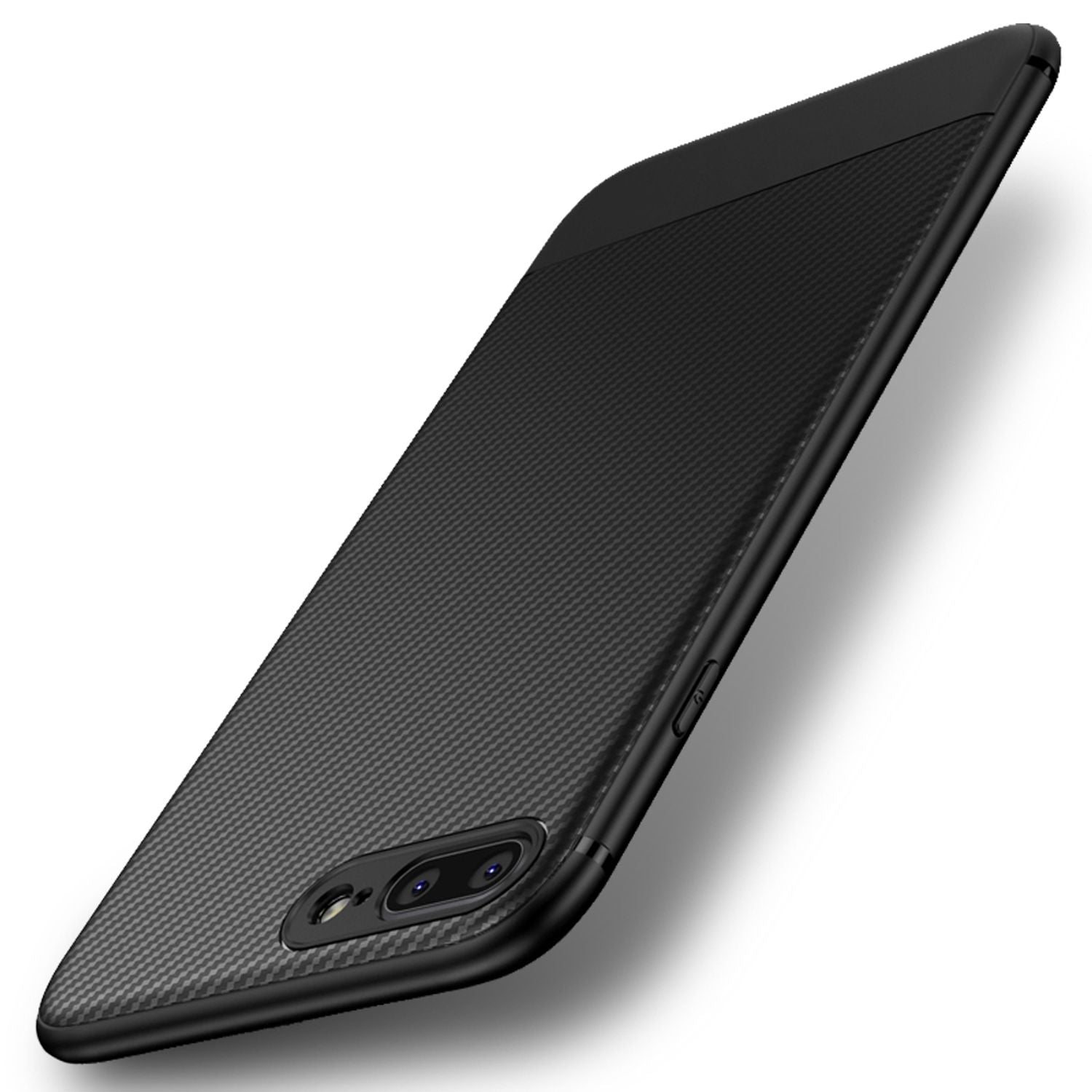 NALIA Hülle für iPhone 8 Plus / 7 Plus, Slim Handyhülle Case Cover Carbon Look Schwarz NALIA Protective Hülle