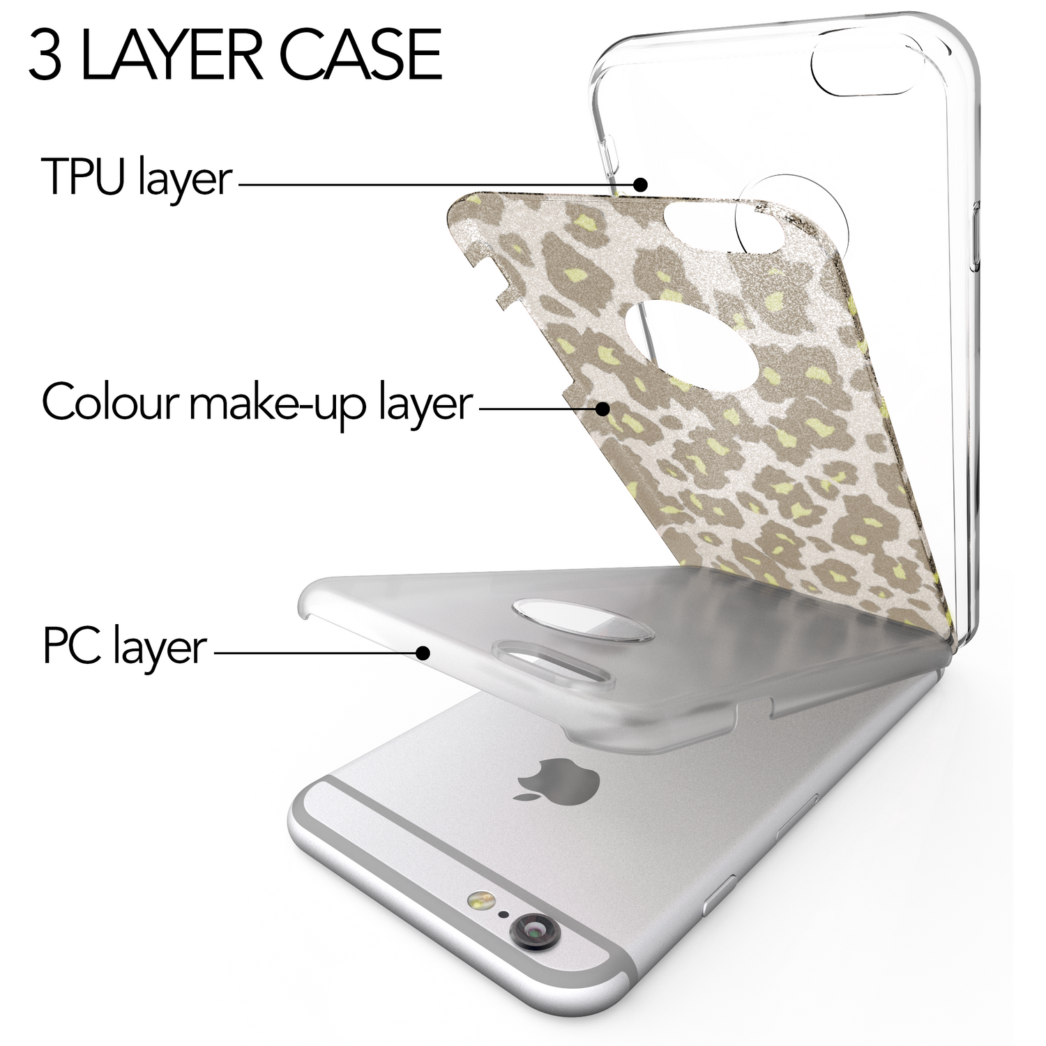NALIA für IPHONE 6 / 6S Hülle TPU Silikon Cover Case Sparkle Leopard - Silber Grün Default Title NALIA
