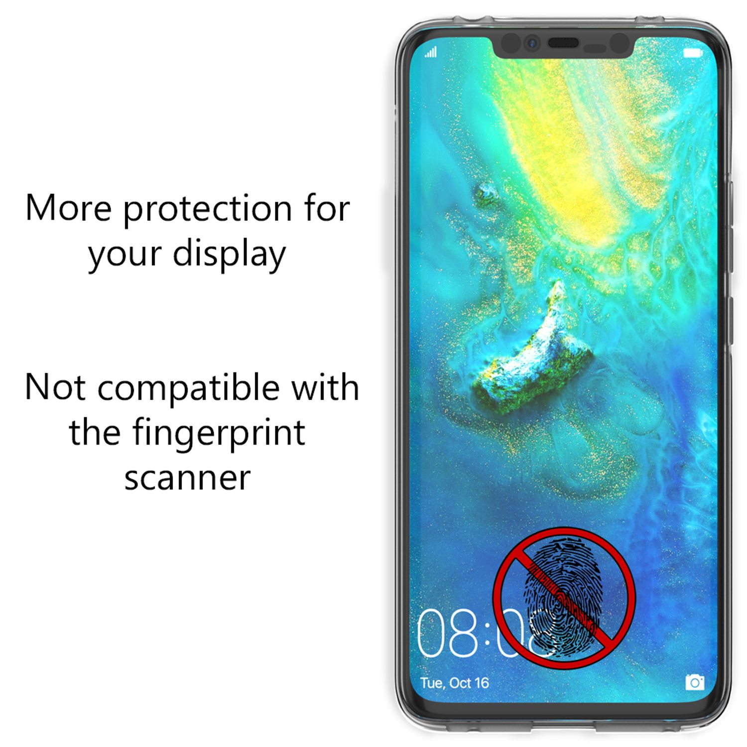 NALIA 360 Grad Handy Hülle für Huawei Mate20 Pro, Full Cover Case Bumper Etui Schwarz NALIA Transparente Hülle