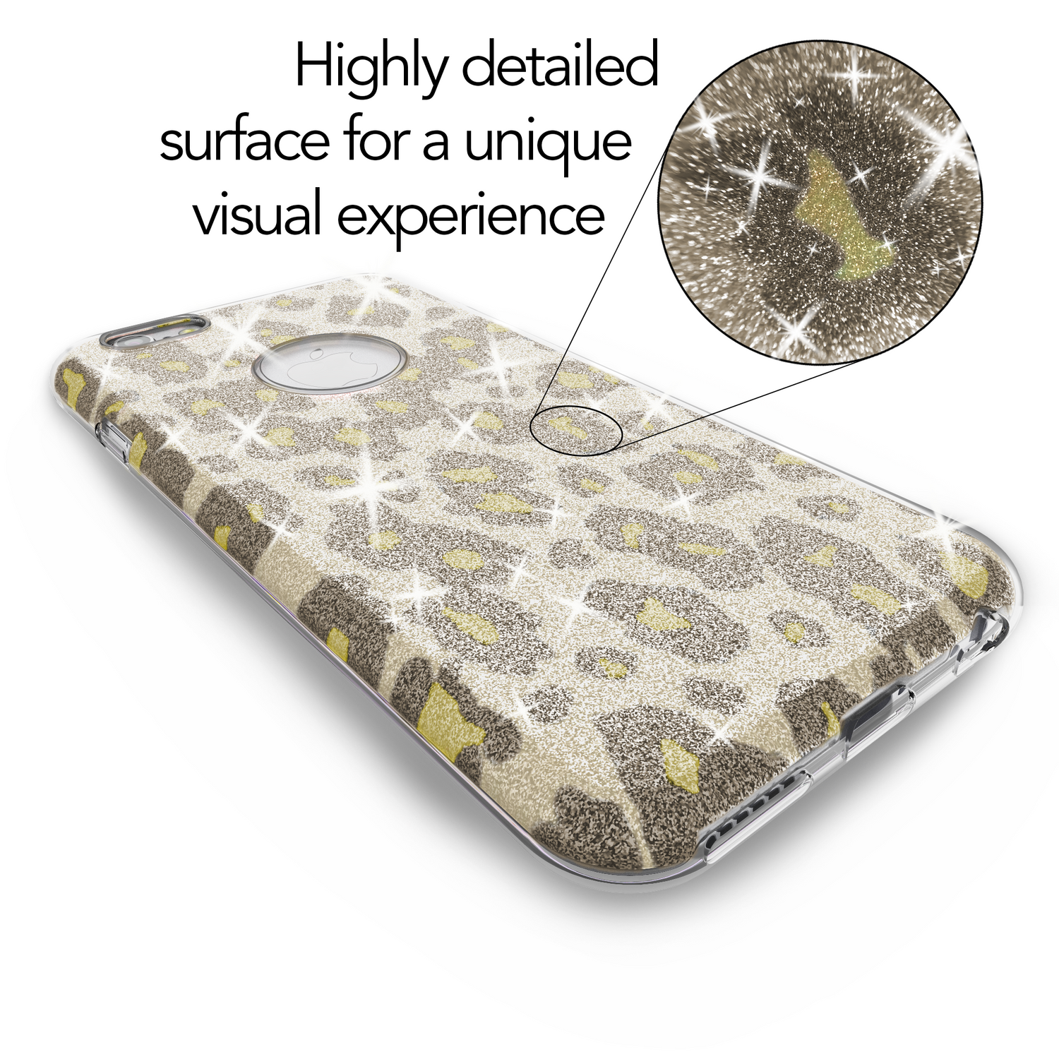 NALIA für IPHONE 6 / 6S Hülle TPU Silikon Cover Case Sparkle Leopard - Silber Grün Default Title NALIA