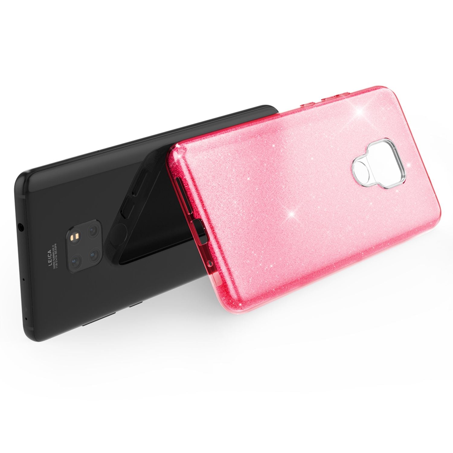 NALIA Handyhülle für Huawei Mate20, Glitzer Slim Silikon Case Cover Schutzhülle Schwarz NALIA Protective Hülle