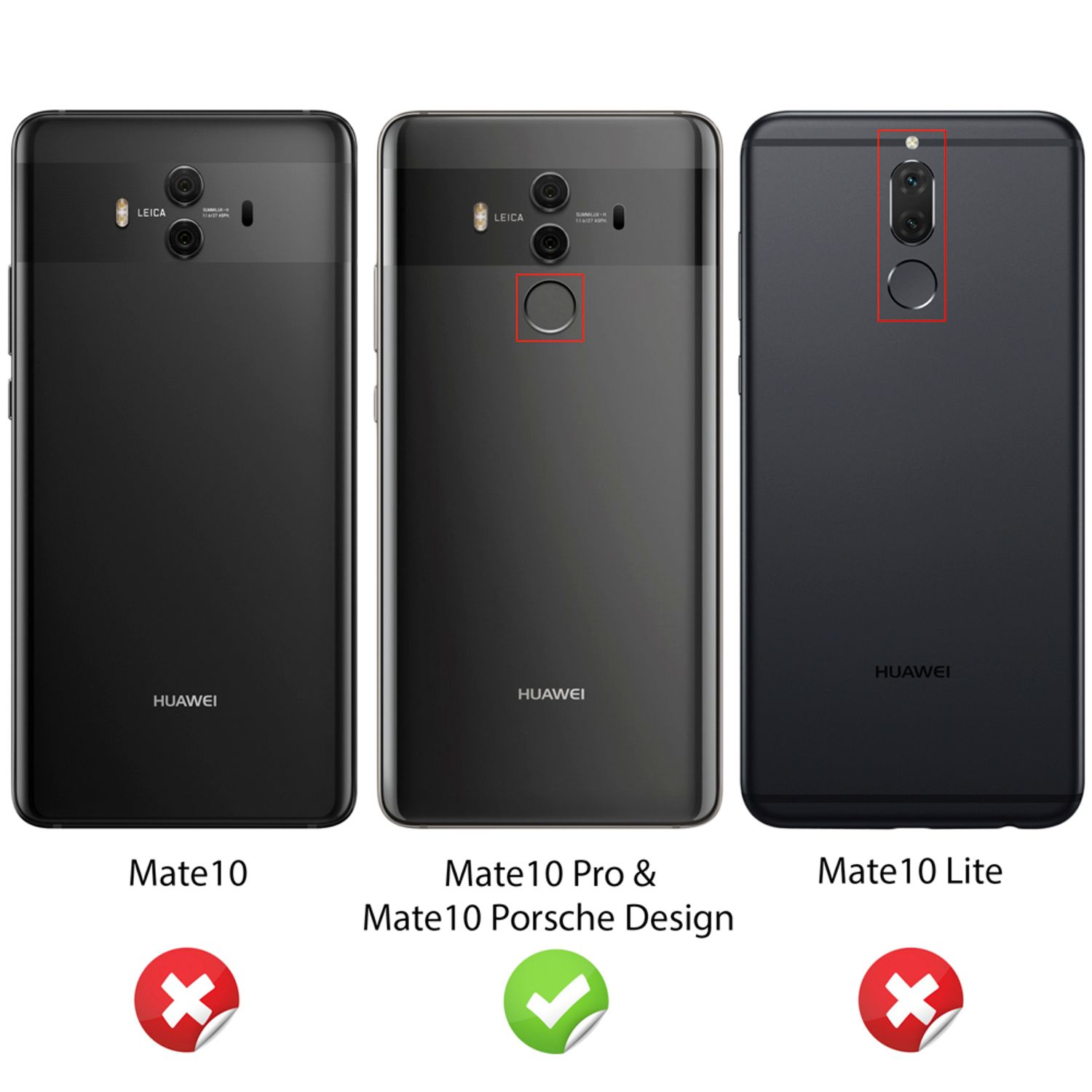 Huawei Mate 10 Pro Leder Look Handy Hülle von NALIA, Silikon Cover Case Schutz Default Title NALIA