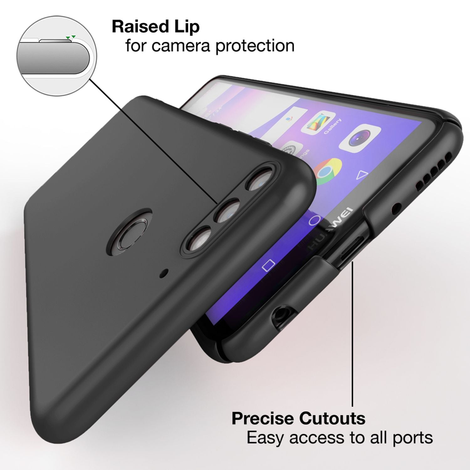 NALIA Handyhülle für Huawei Y7 (2018), Dünne Hard Case Schutz Hülle Slim Cover NALIA SlimFit Hülle