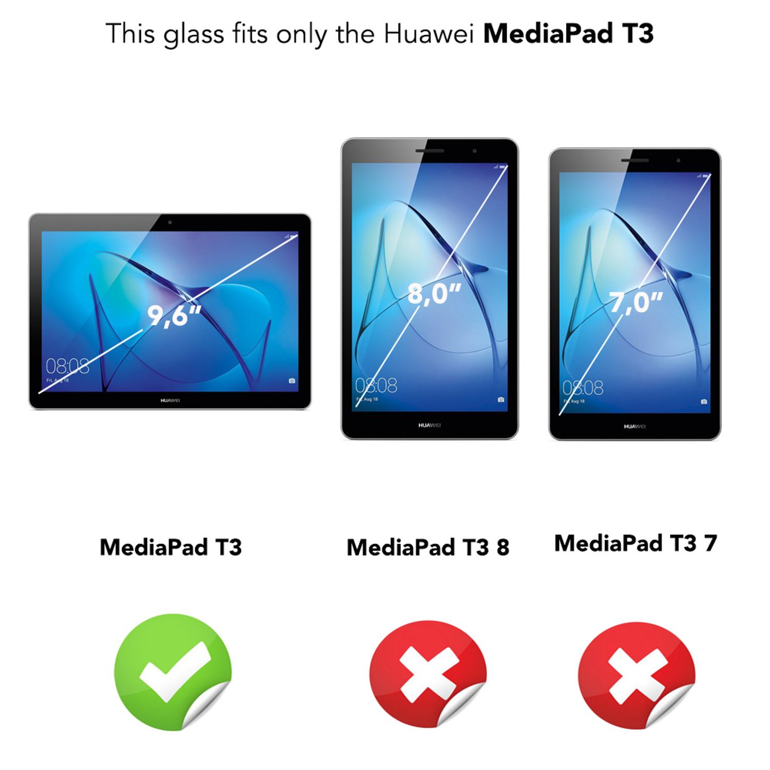 NALIA Schutzglas für MediaPad T3, 9H Glasfolie Tablet Schutzfilm Displayschutz Default Title NALIA