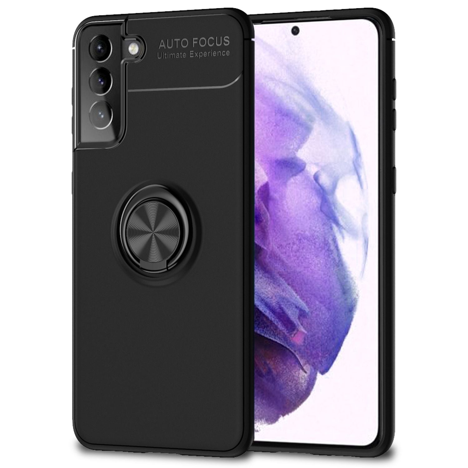 NALIA Ring Handy Hülle für Samsung Galaxy S21 Plus, Schutz Case Tasche Bumper Schwarz NALIA Protective Hülle