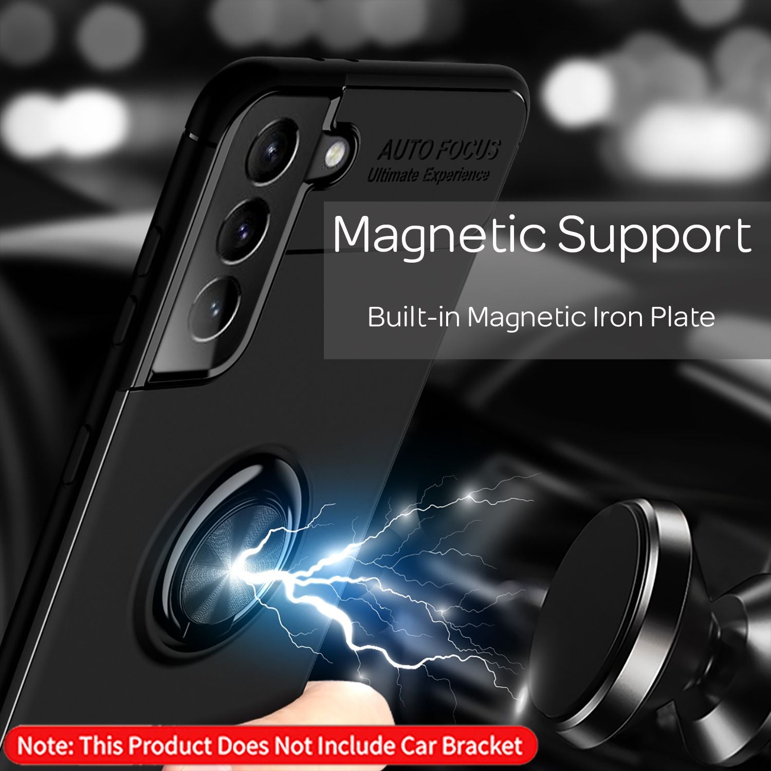 NALIA Ring Handy Hülle für Samsung Galaxy S21 Plus, Schutz Case Tasche Bumper Schwarz NALIA Protective Hülle