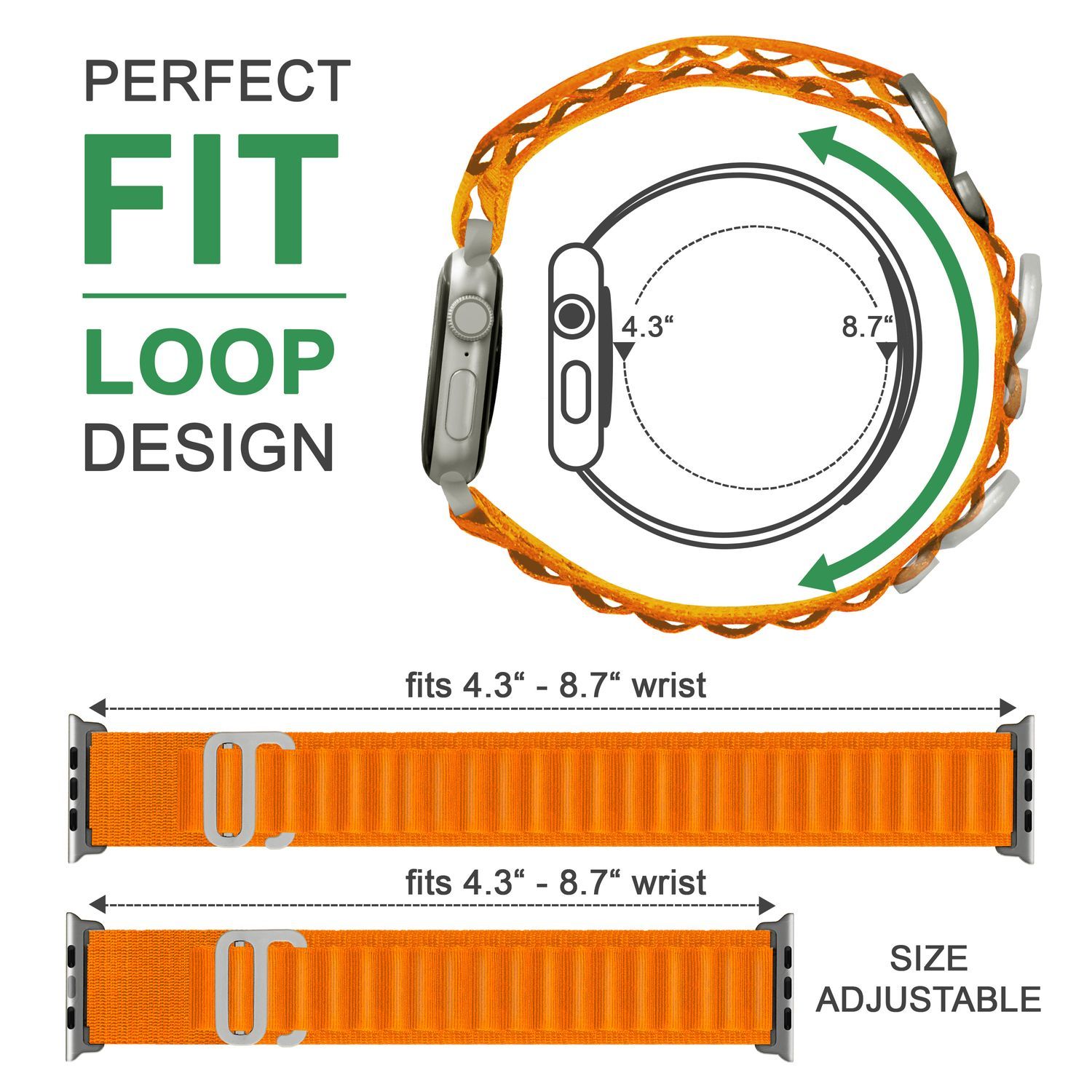 Alpine Armband für Apple Watch SE/8/7/6/5/4/3/2/1, 38 40 41mm