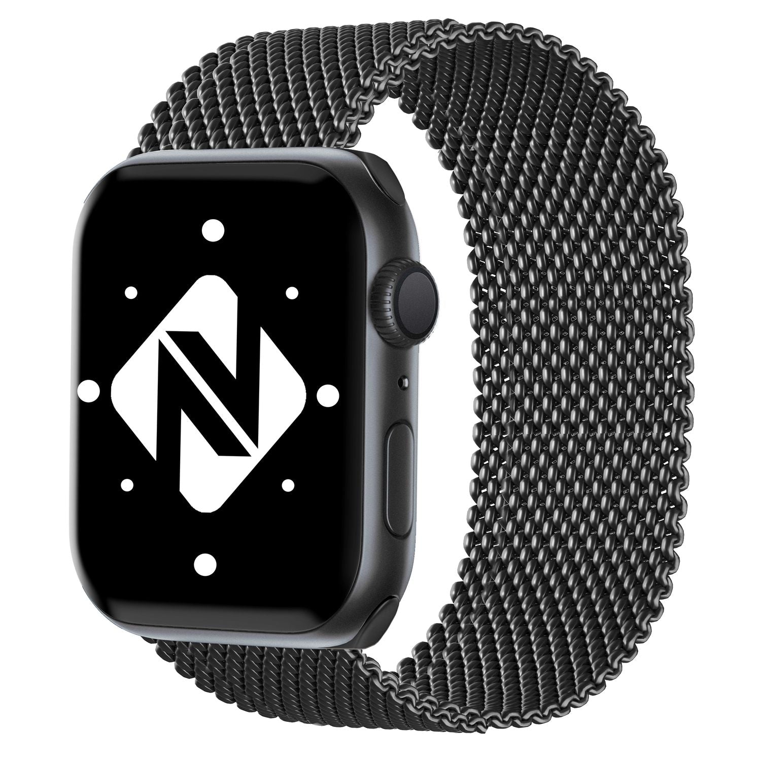 Milanaise Metall Armband für Apple Watch SE/8/7/6/5/4/3/2/1, 38/40/41mm Schwarz NALIA Metall Armband