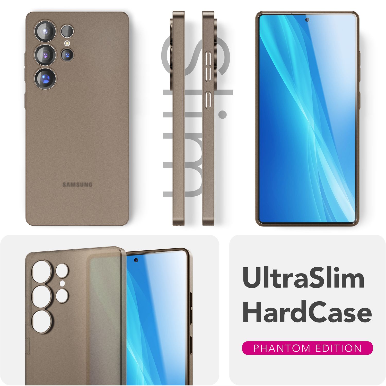 NALIA Phantom für Samsung Galaxy S25 Ultra Hülle, Extrem Dünnes 0,3mm Hardcover, Anti-Fingerabdruck, Schlanke Mattierte Handyhülle, Federleicht, Ultra Slim Cover