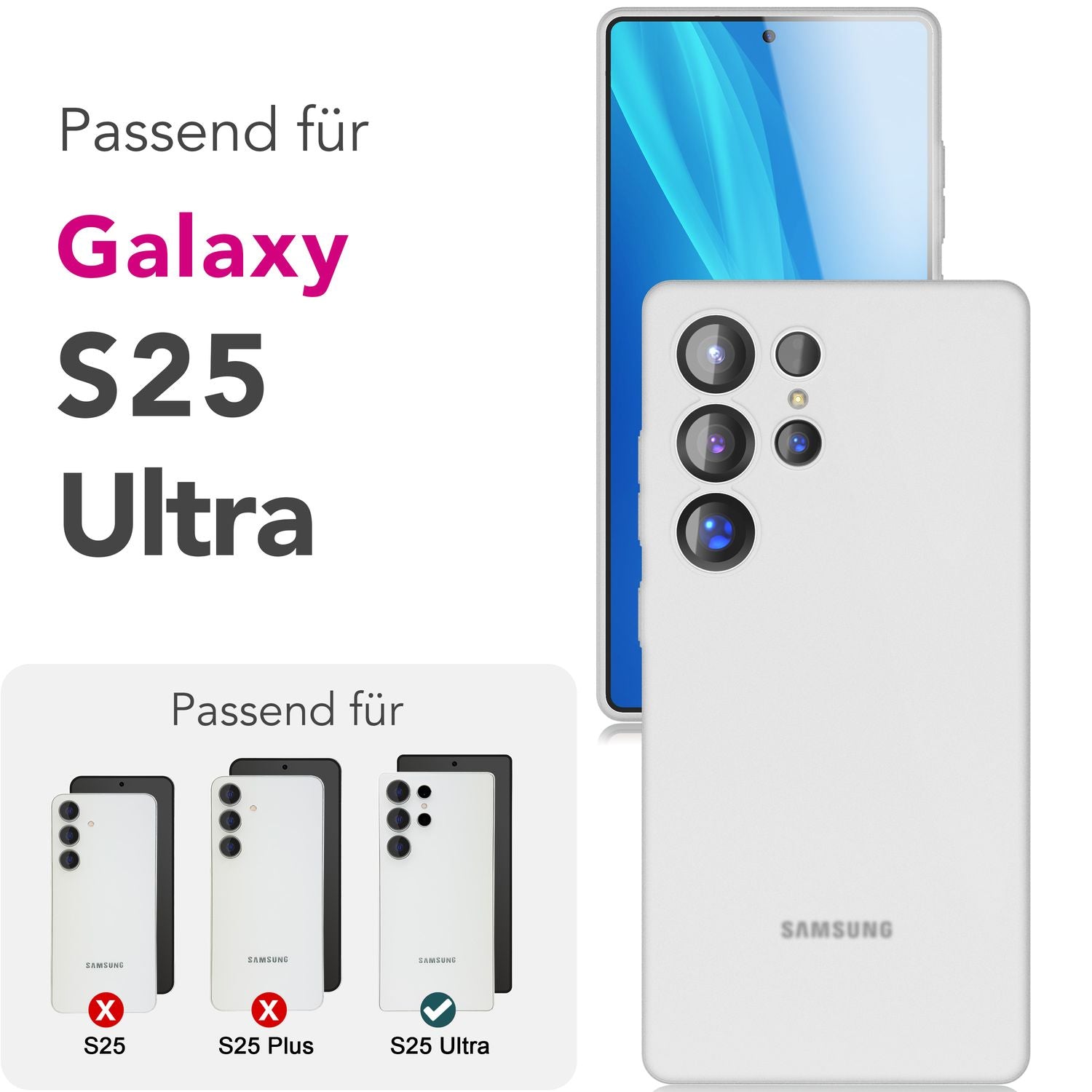 NALIA Phantom für Samsung Galaxy S25 Ultra Hülle, Extrem Dünnes 0,3mm Hardcover, Anti-Fingerabdruck, Schlanke Mattierte Handyhülle, Federleicht, Ultra Slim Cover