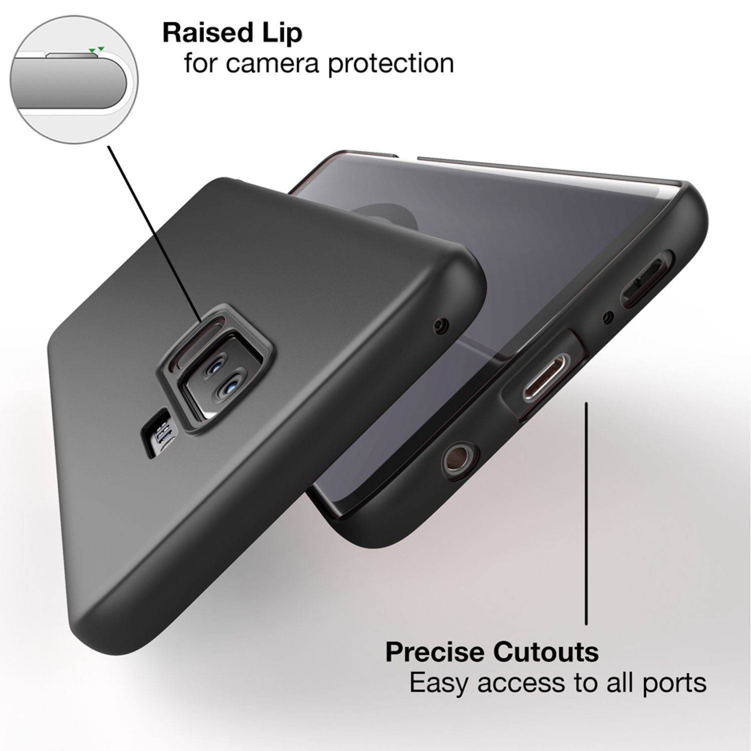 Samsung Galaxy S9 Plus Handy Hülle von NALIA, Dünne Schutzhülle Cover Hard Case Schwarz NALIA SlimFit Hülle