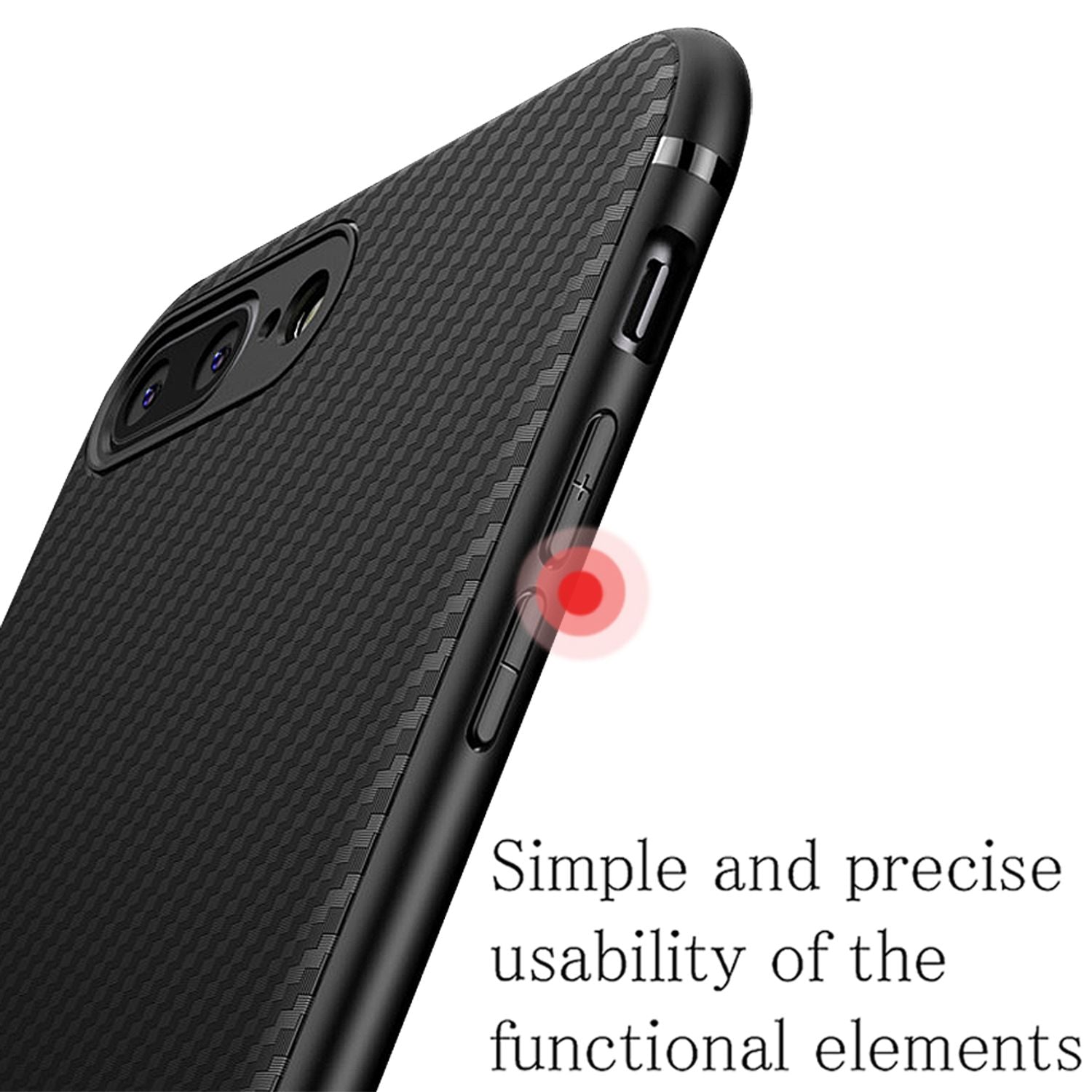 NALIA Hülle für iPhone 8 Plus / 7 Plus, Slim Handyhülle Case Cover Carbon Look Grau NALIA Protective Hülle