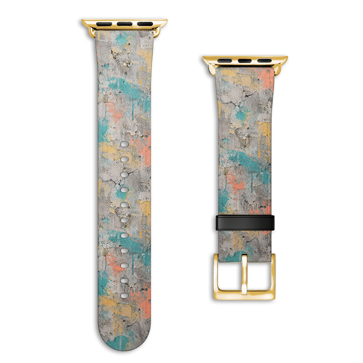 Platte - Apple Watch Armband 38/40/41/42mm 38 40 41 42mm Gold Matte NALIA Kunstleder Armband