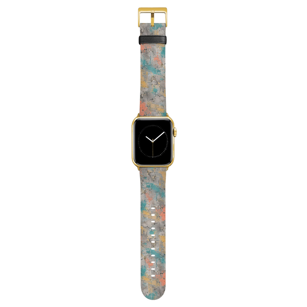 Platte - Apple Watch Armband 44/45/46/49mm 44 45 46 49mm Gold Matte NALIA Kunstleder Armband