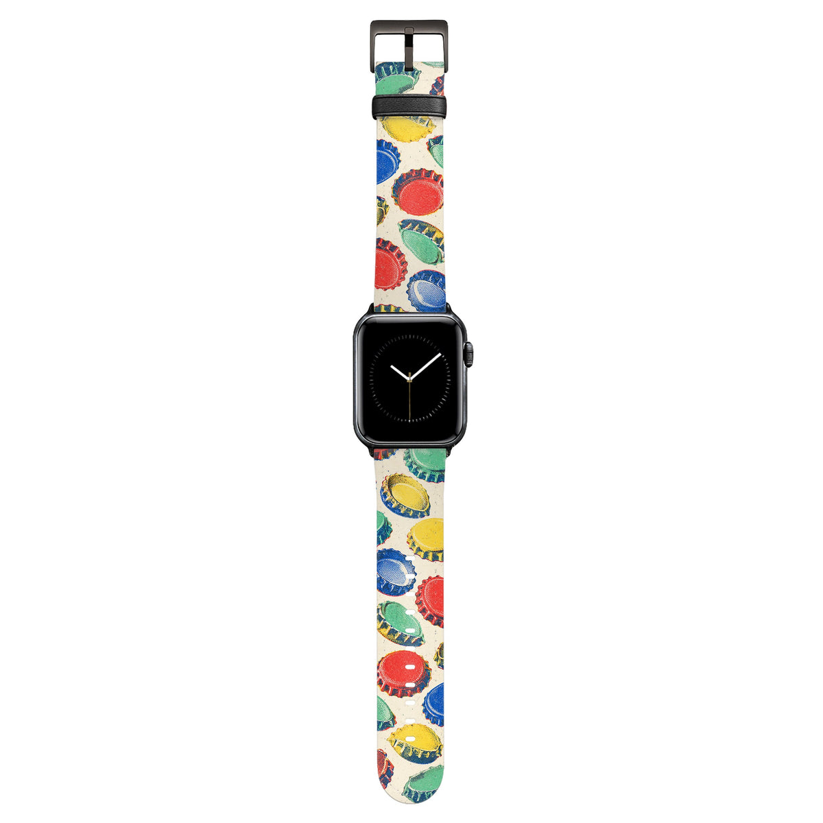 Kronkorken - Apple Watch Armband 44/45/46/49mm 44 45 46 49mm Black Matte NALIA Kunstleder Armband