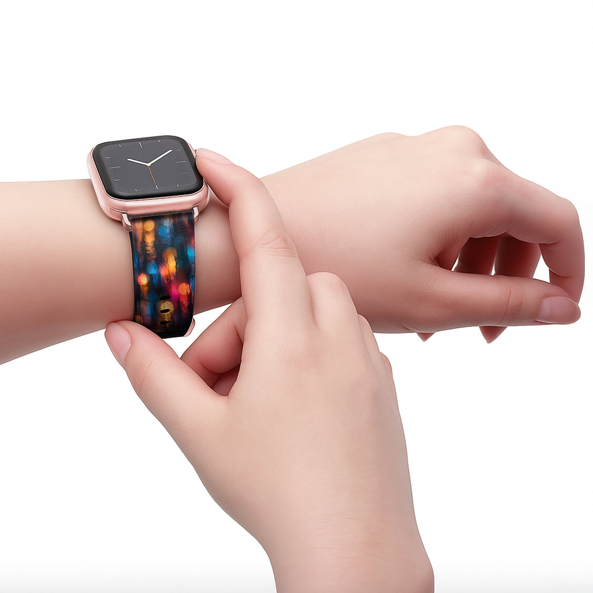 Späti - Apple Watch Armband 44/45/46/49mm 44 45 46 49mm Rose Gold Matte NALIA Kunstleder Armband
