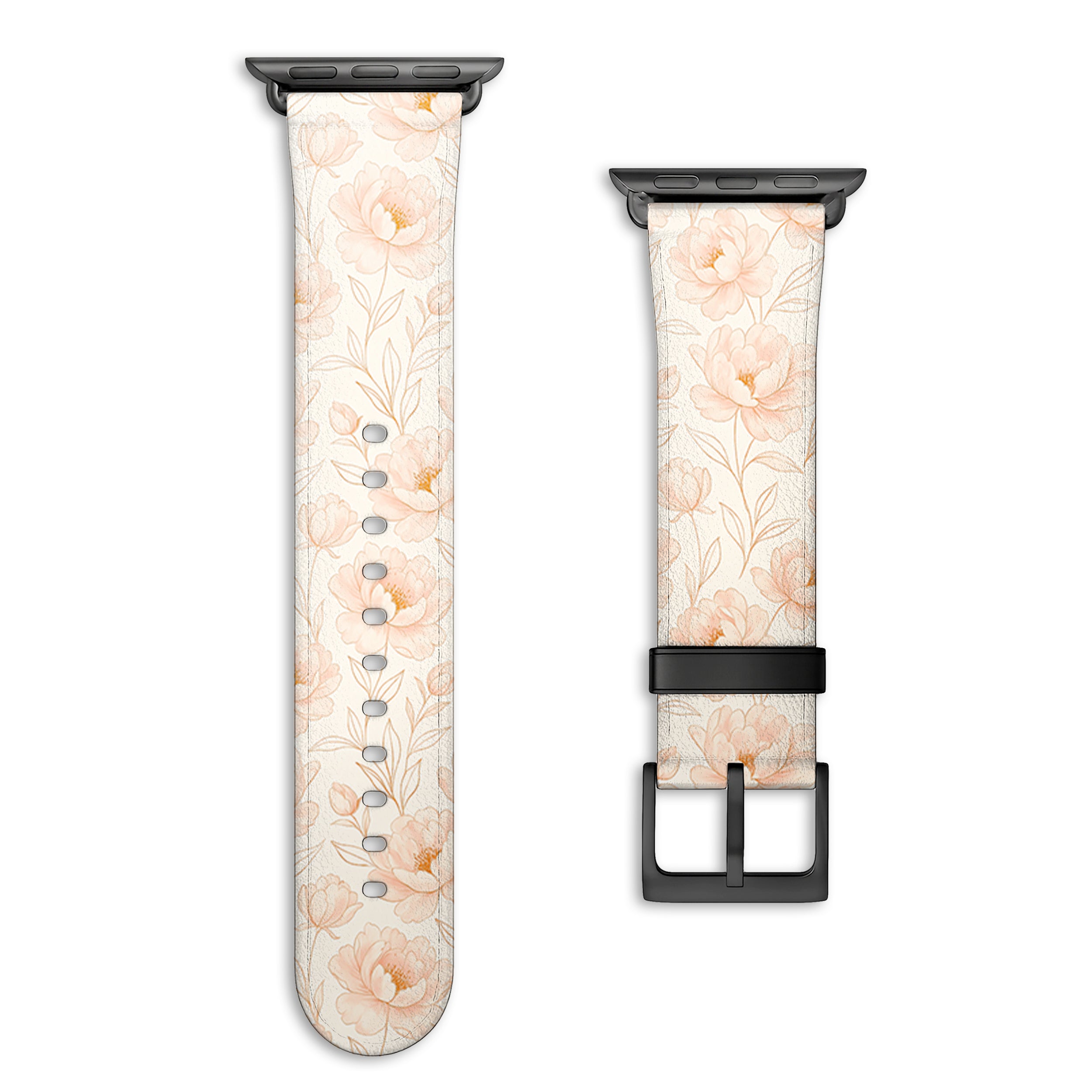 Blush - Apple Watch Armband 44-49mm & 42 (Serie 1-3) 44-49mm & 42 (Serie 1-3) Matt Schwarz NALIA Kunstleder Armband